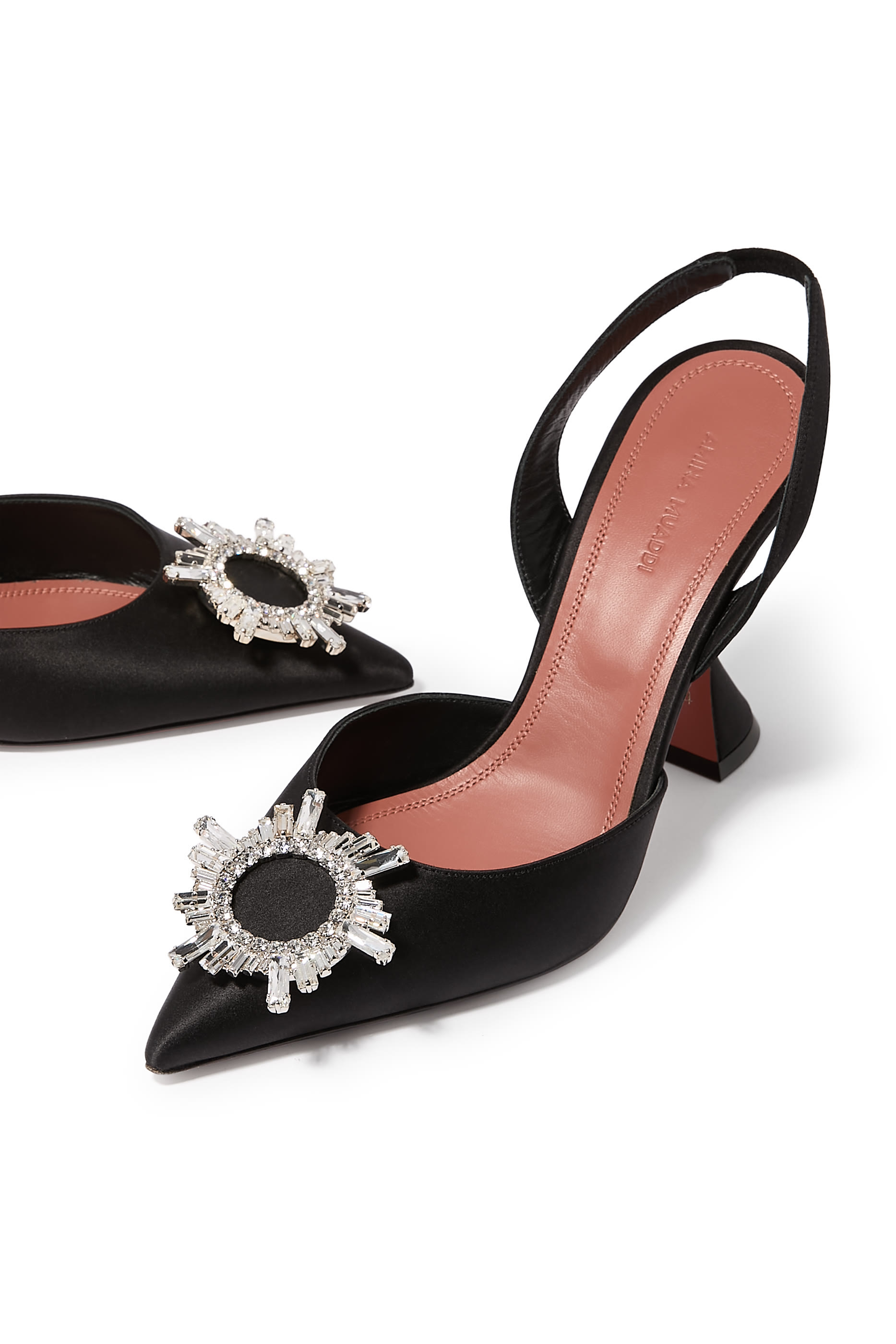 حذاء كلاسيك بيجوم بسير خلفي وكعب 95 مم ستان