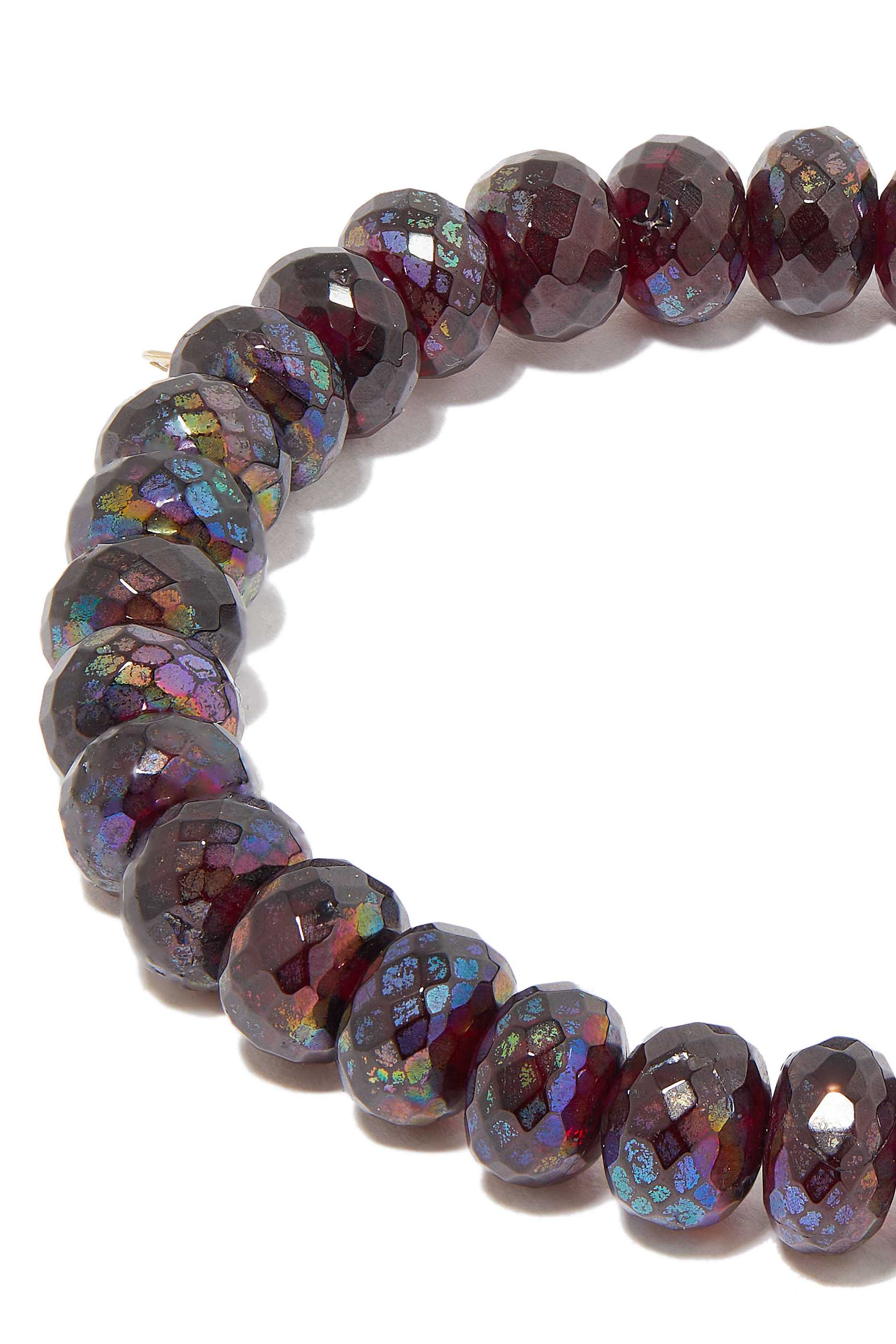 سوار خرز بحلية نجمة مرصع بالعقيق والرودوليت ذهب أصفر عيار 14