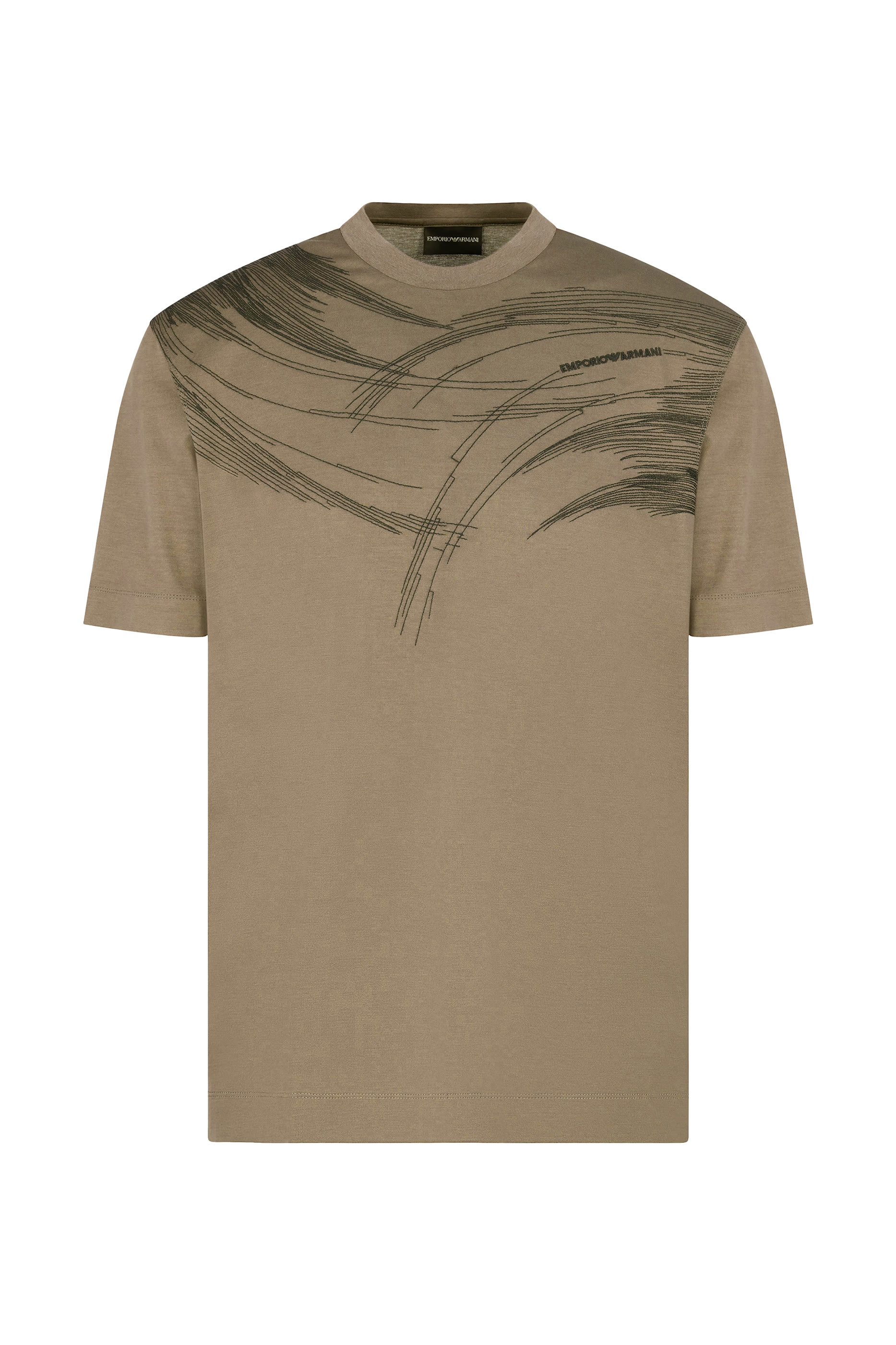 تيشيرت بأكمام قصيرة وشعار الماركة