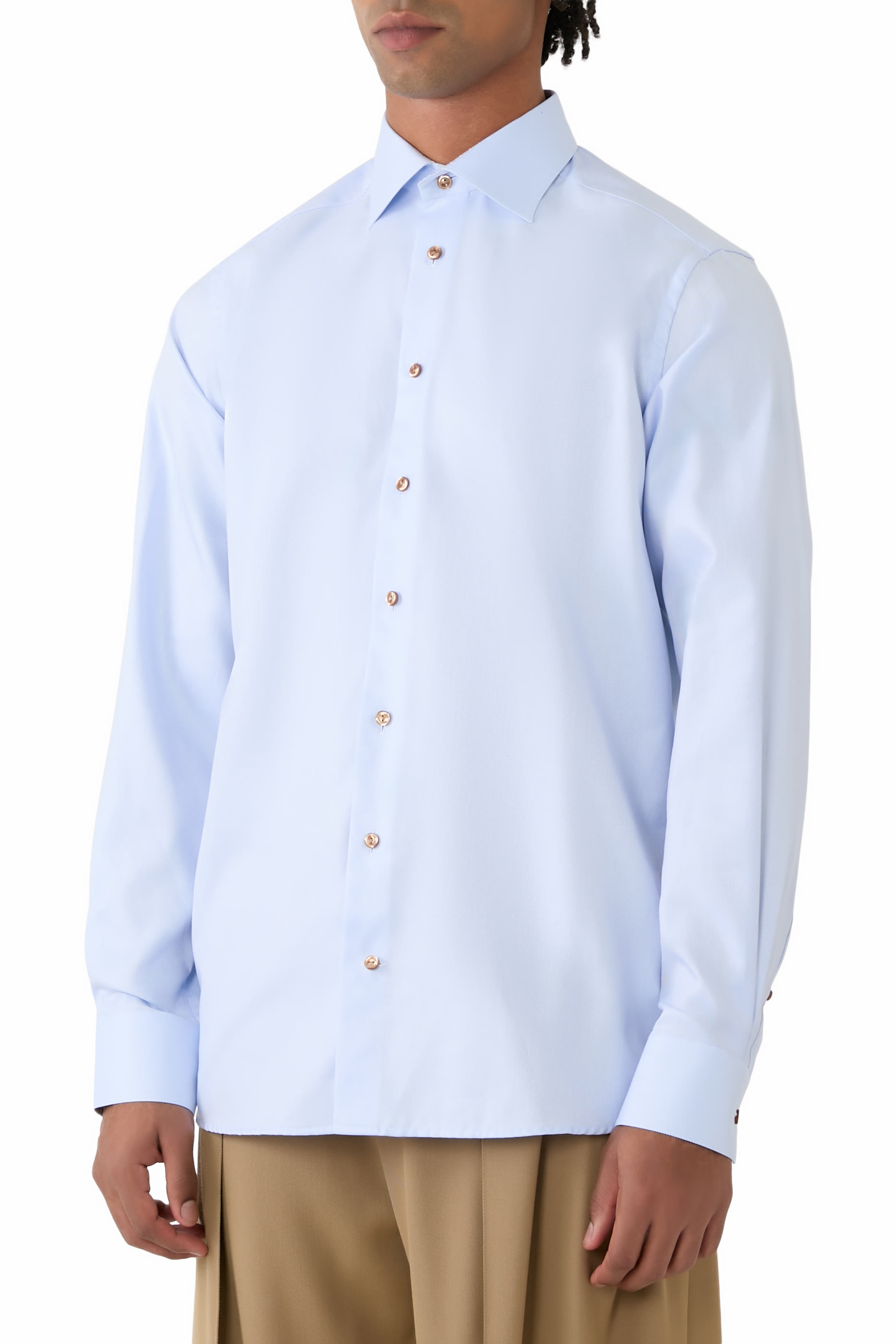 قميص تويل بارز الملمس بنقشة هندسية