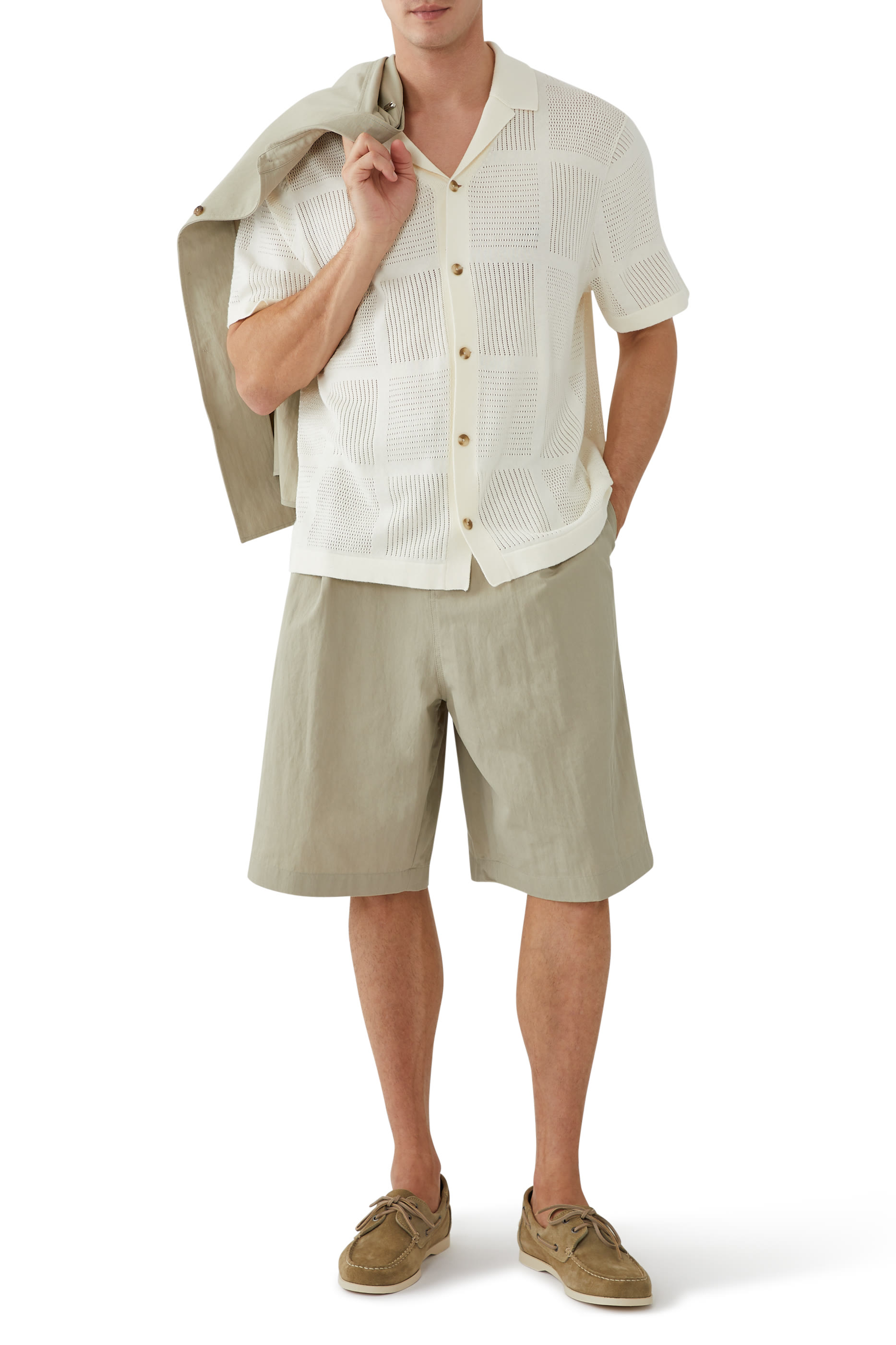 قميص بأكمام قصيرة برقعة بونتيل