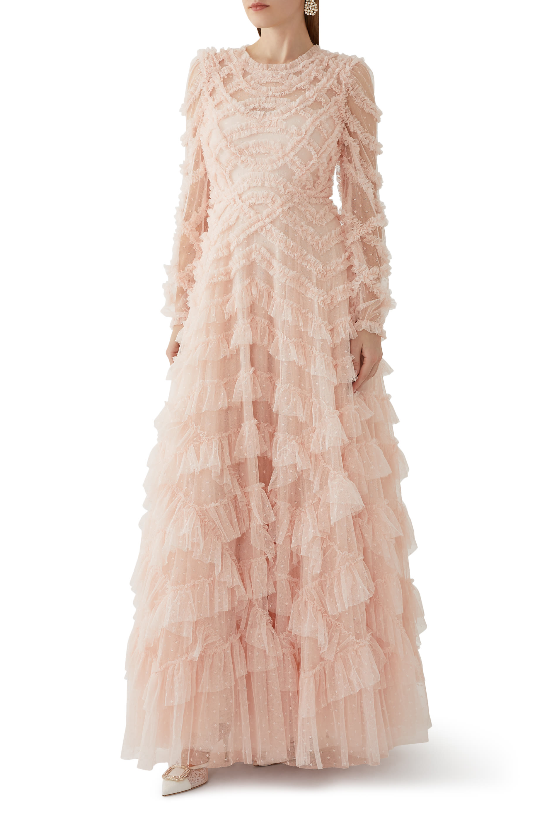 فستان لانا بياقة مستديرة