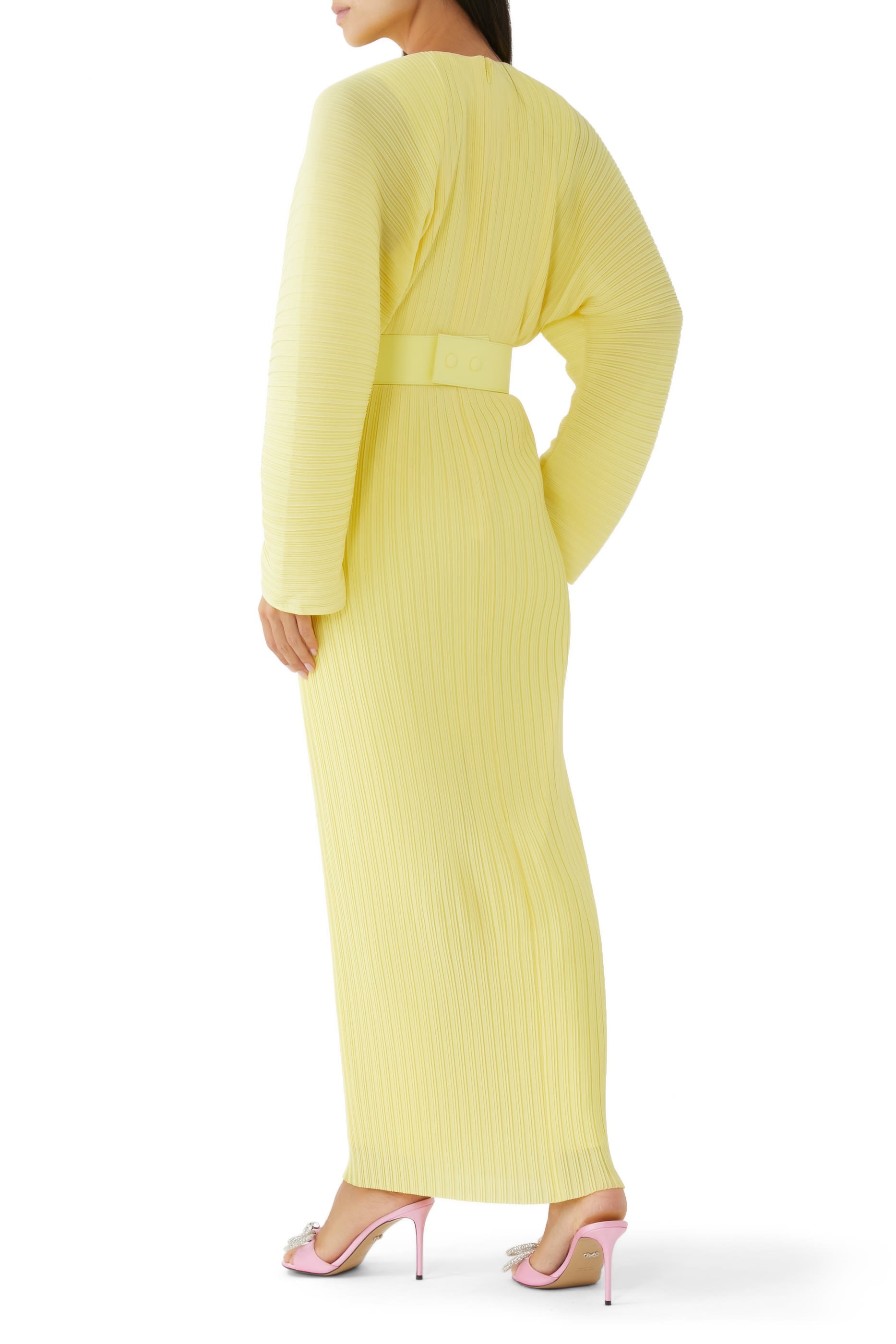 فستان ميرابل طويل بطيات