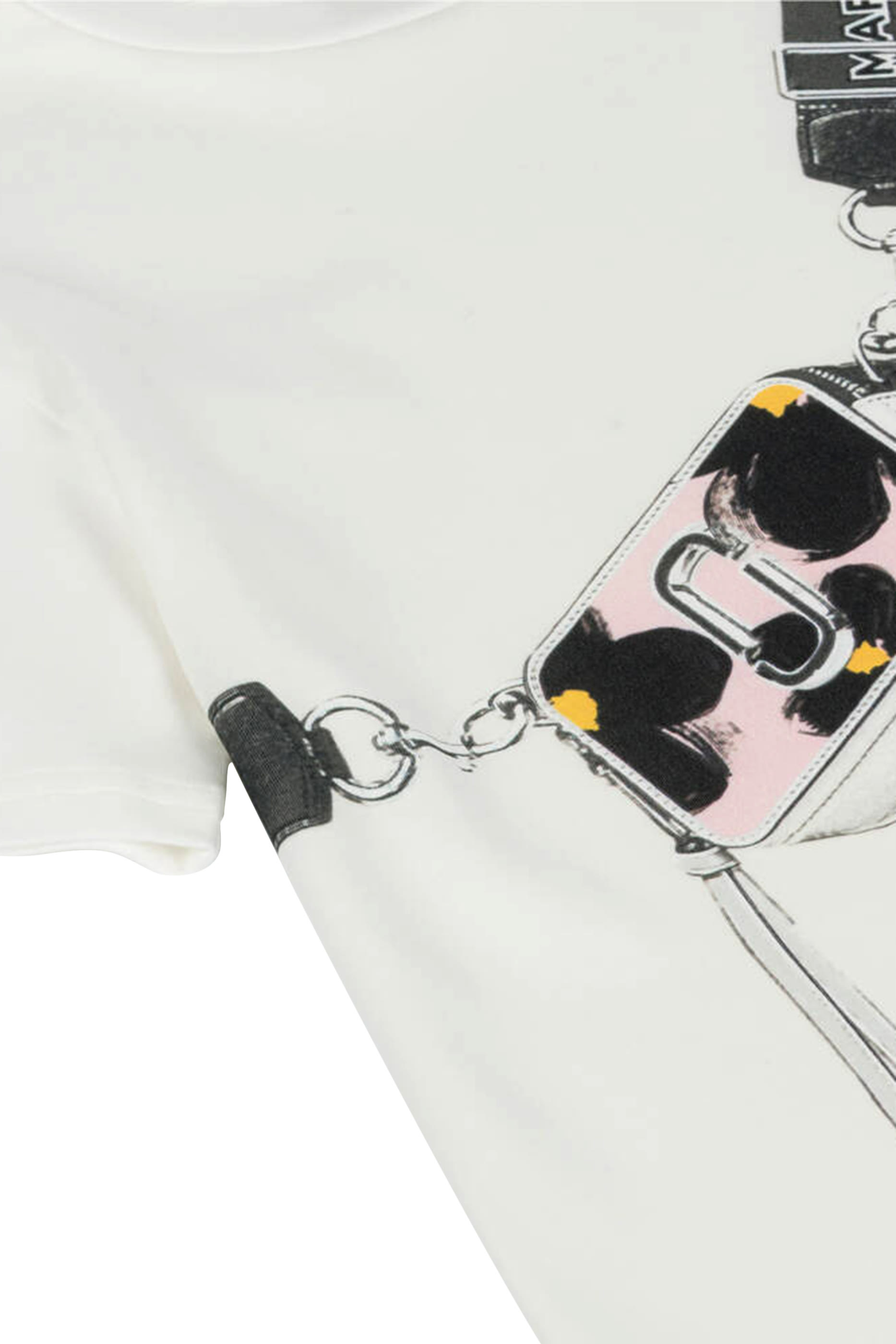 فستان بتصميم تيشيرت بنقشة حقيبة سنابشوت للأطفال