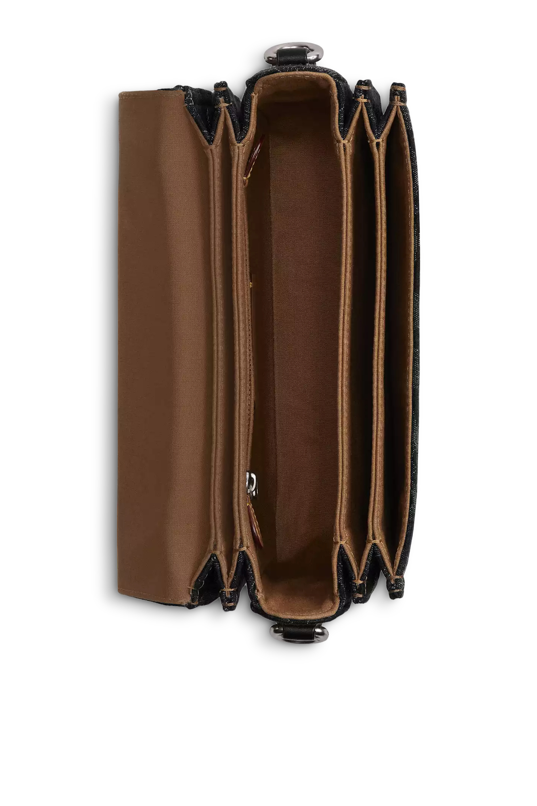 حقيبة روج بيد علوية دنيم محفور بشعار الماركة