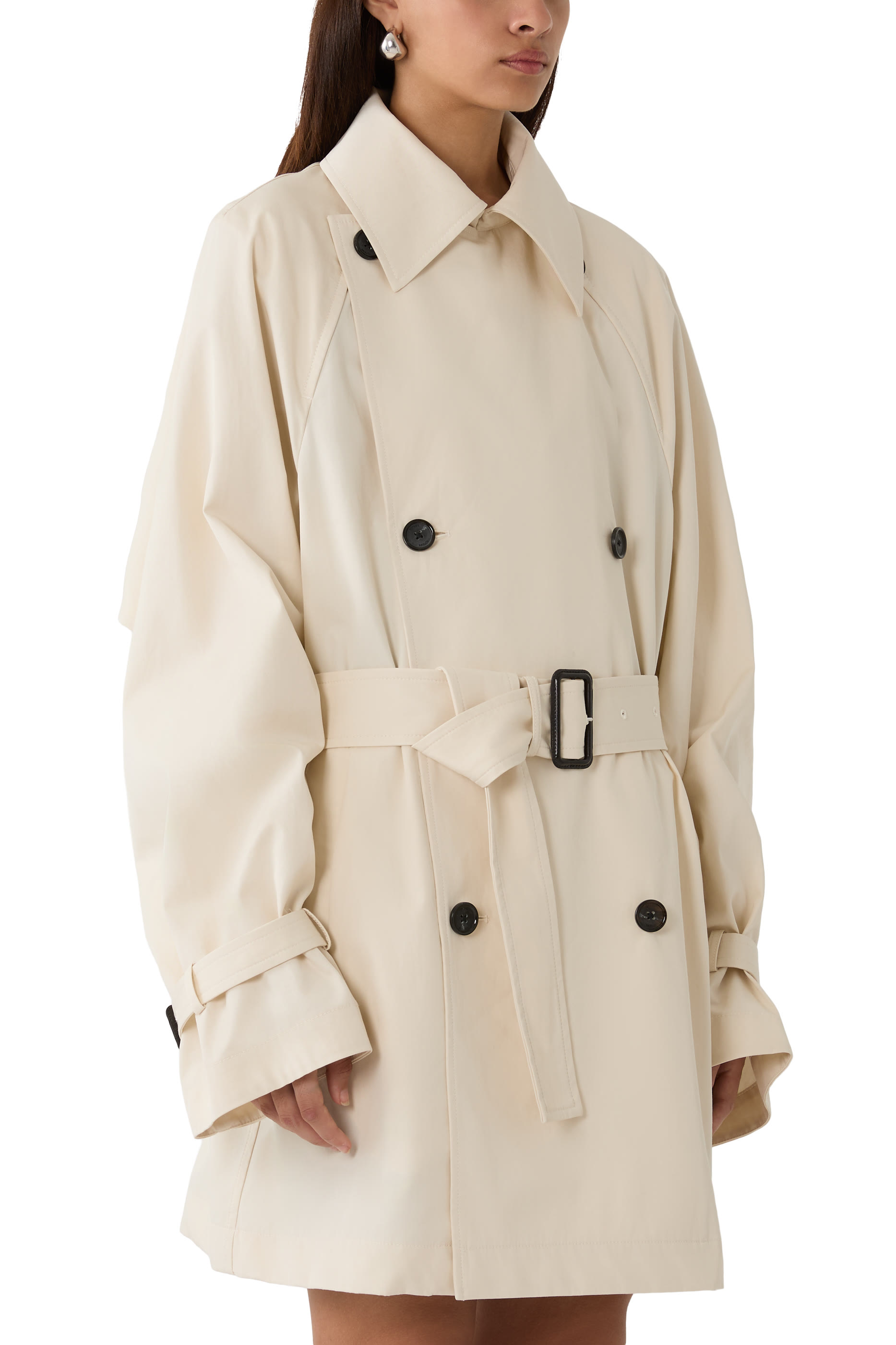 معطف ترنش بصفي أزرار