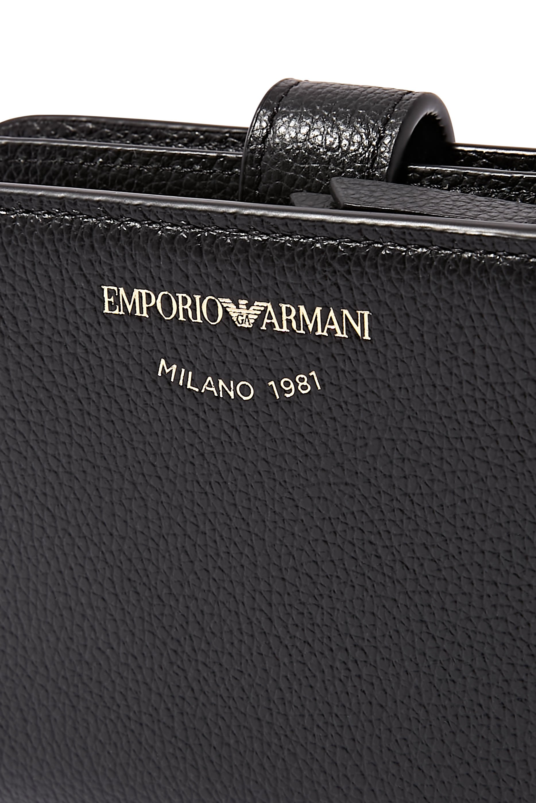 حقيبة صغيرة مزينة بشعار الماركة جلد بارز الملمس