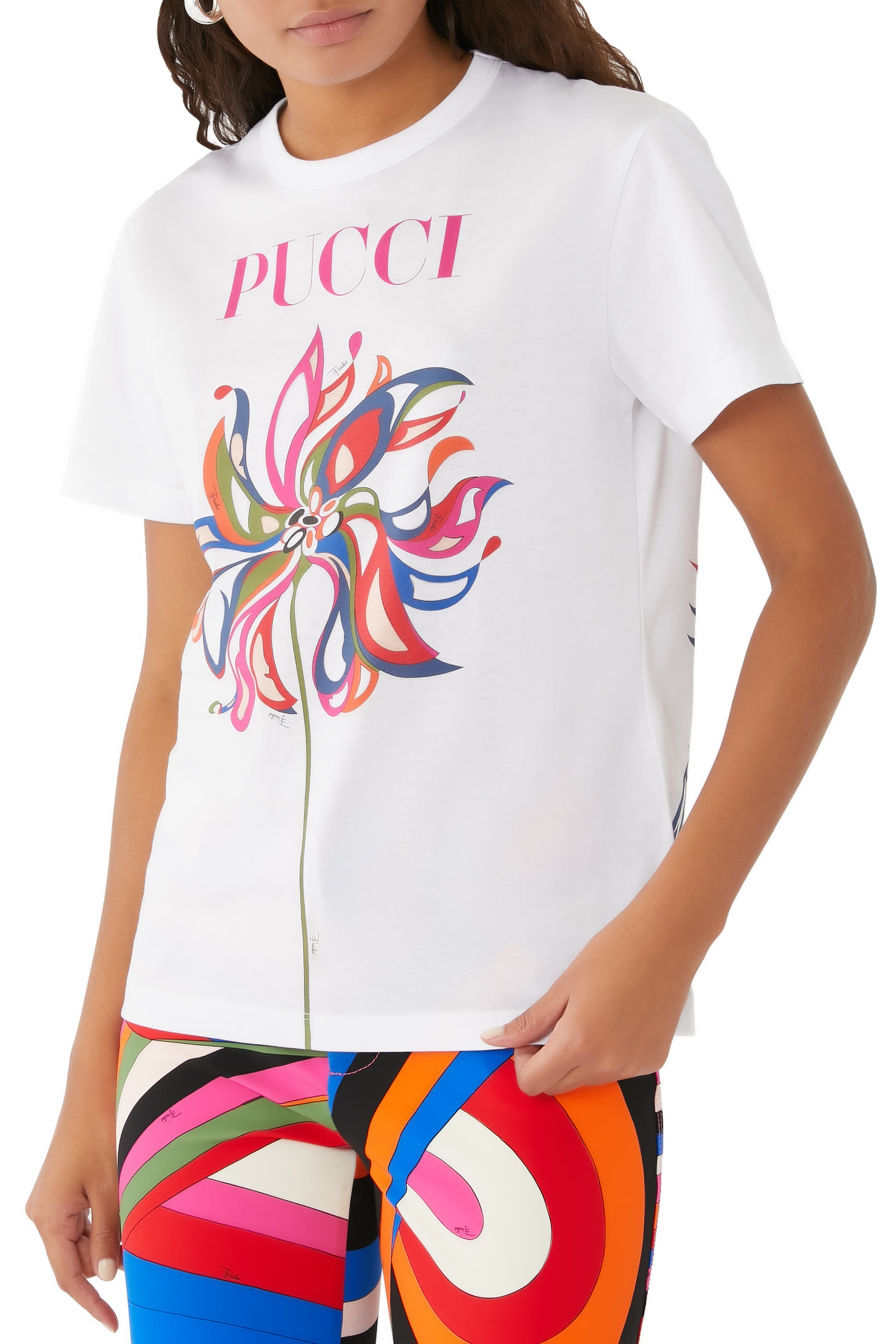 تيشيرت قطن بطبعات شعار الماركة