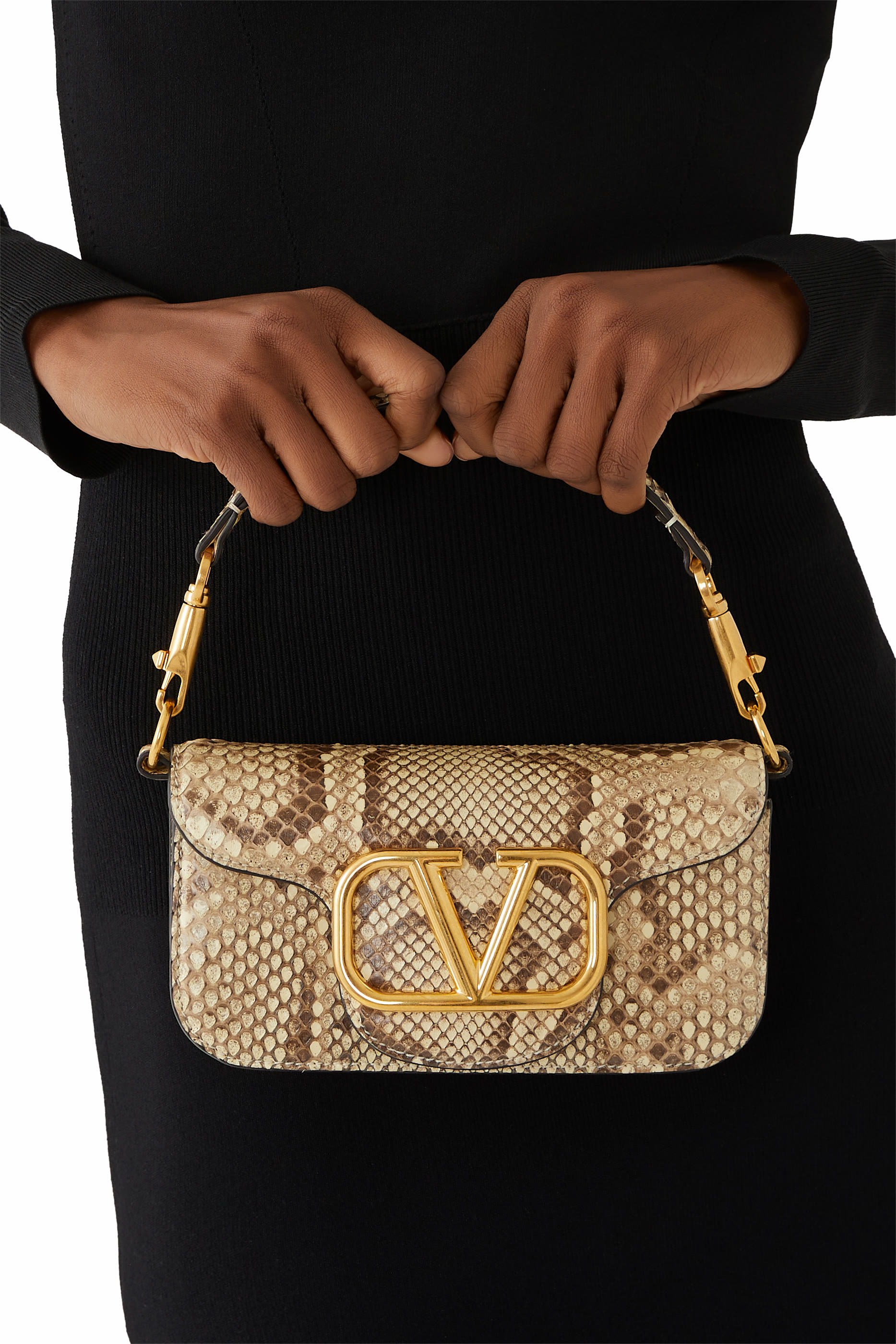 حقيبة كتف لوكو بنقشة جلد أفعى