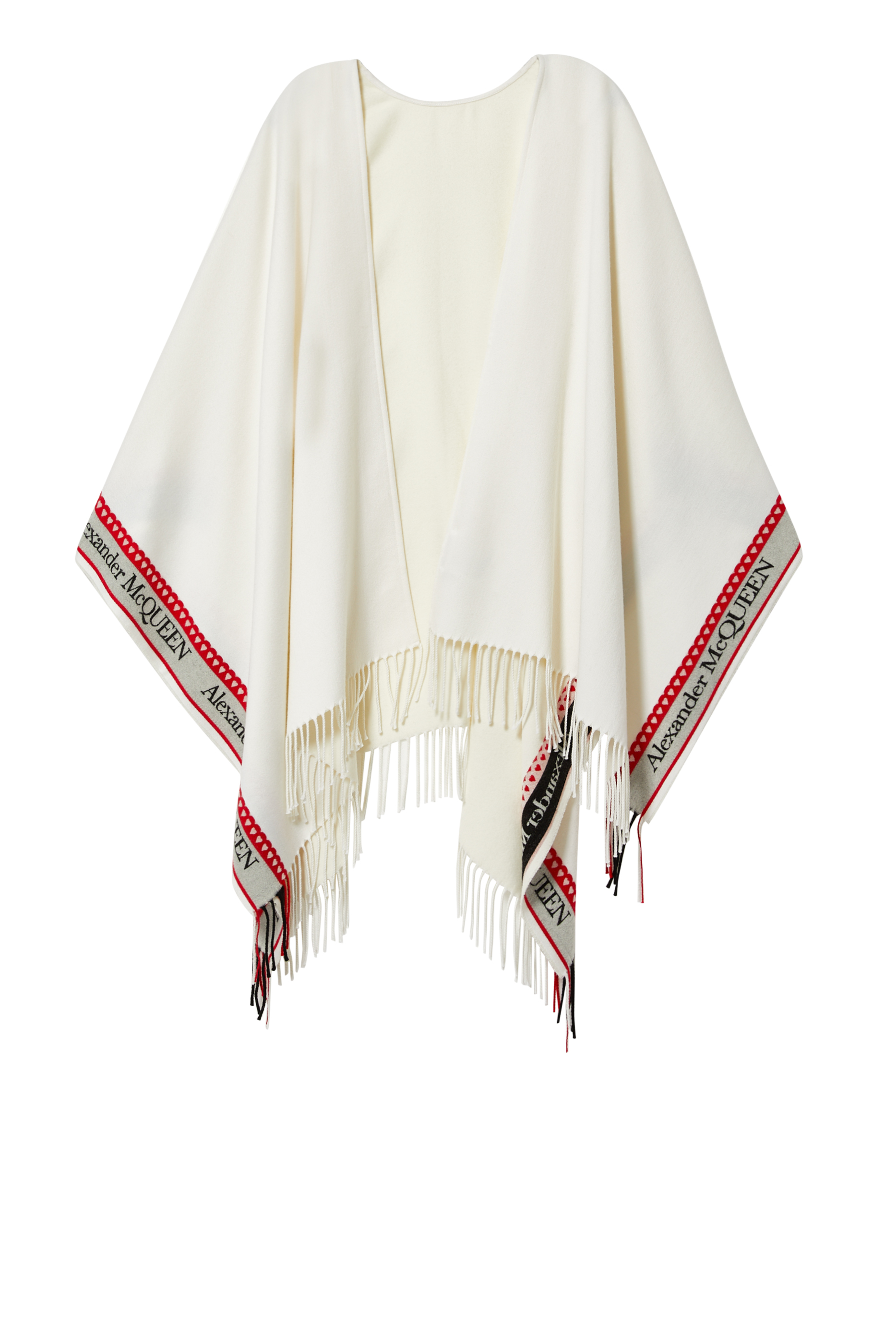 بونشو صوف وكشمير بنقشة قلوب