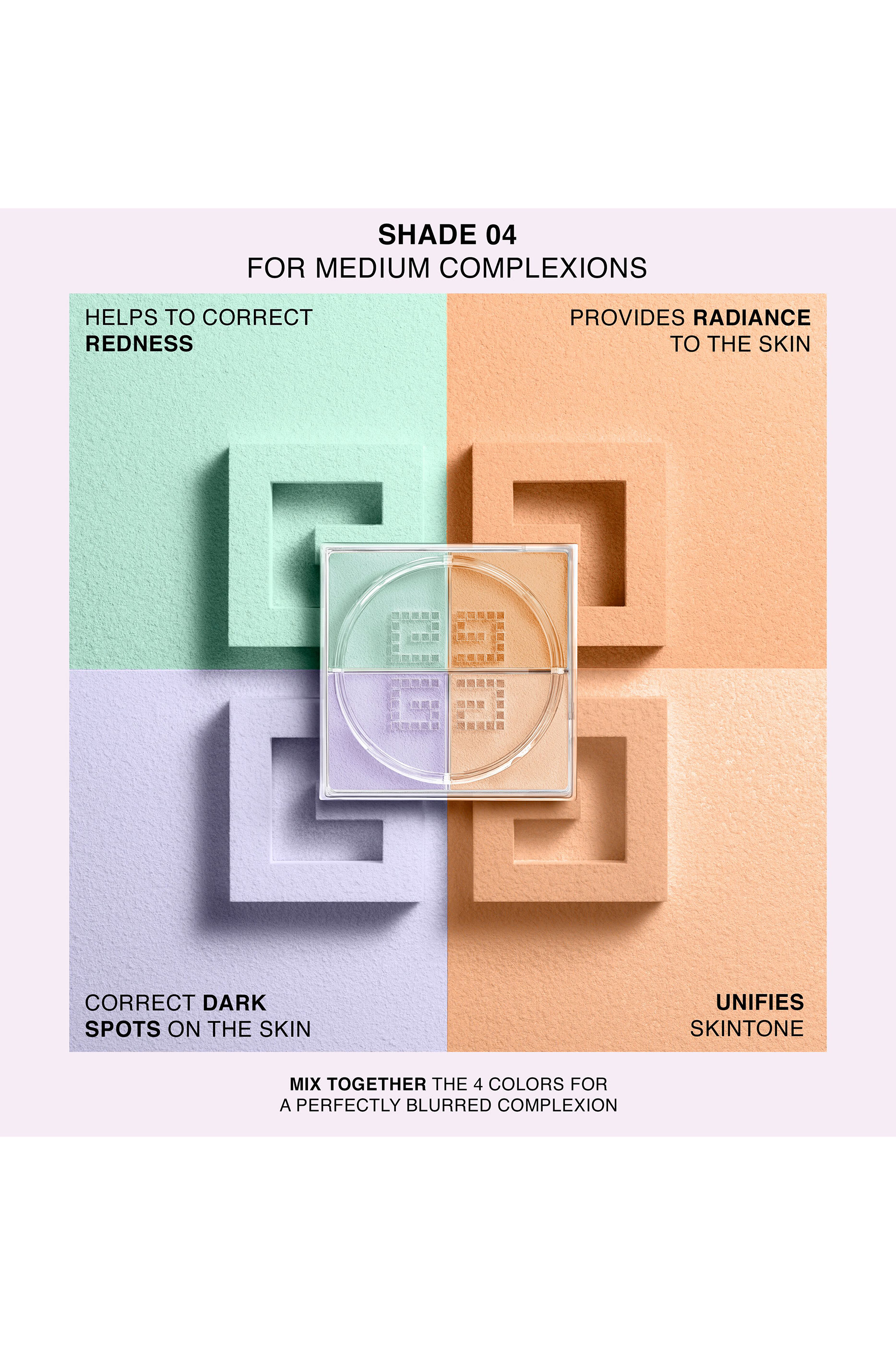 بودرة سائبة بريسم ليبر بأربعة ألوان صغيرة الحجم