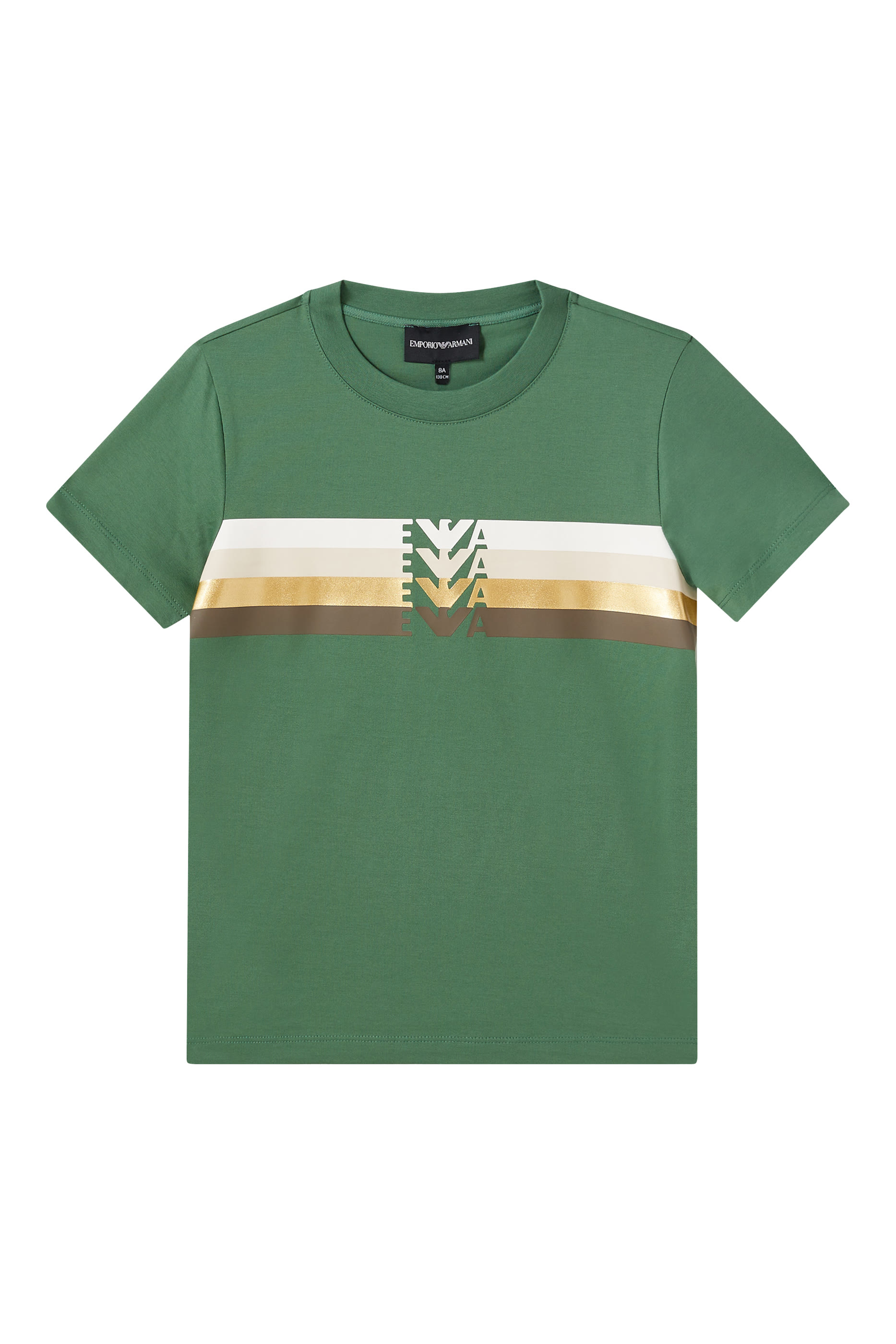 تيشيرت بشريط بأكمام قصيرة للأطفال