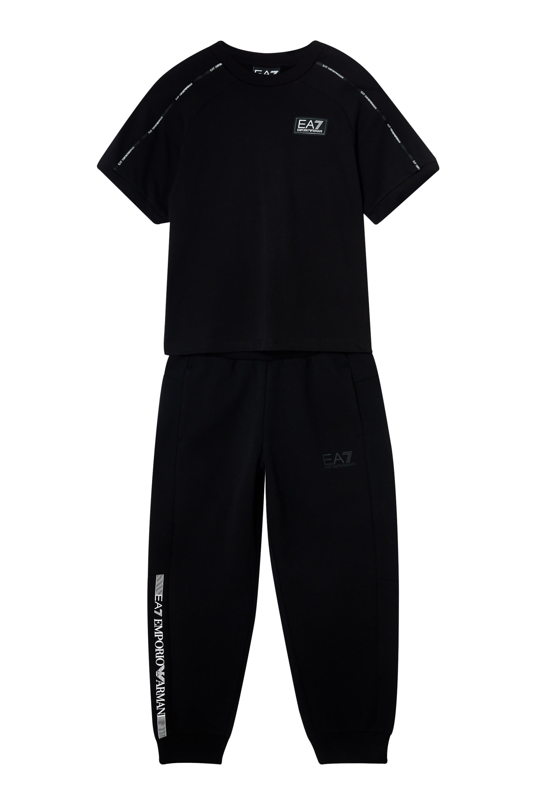 تيشيرت بشريط شعار الماركة للأطفال