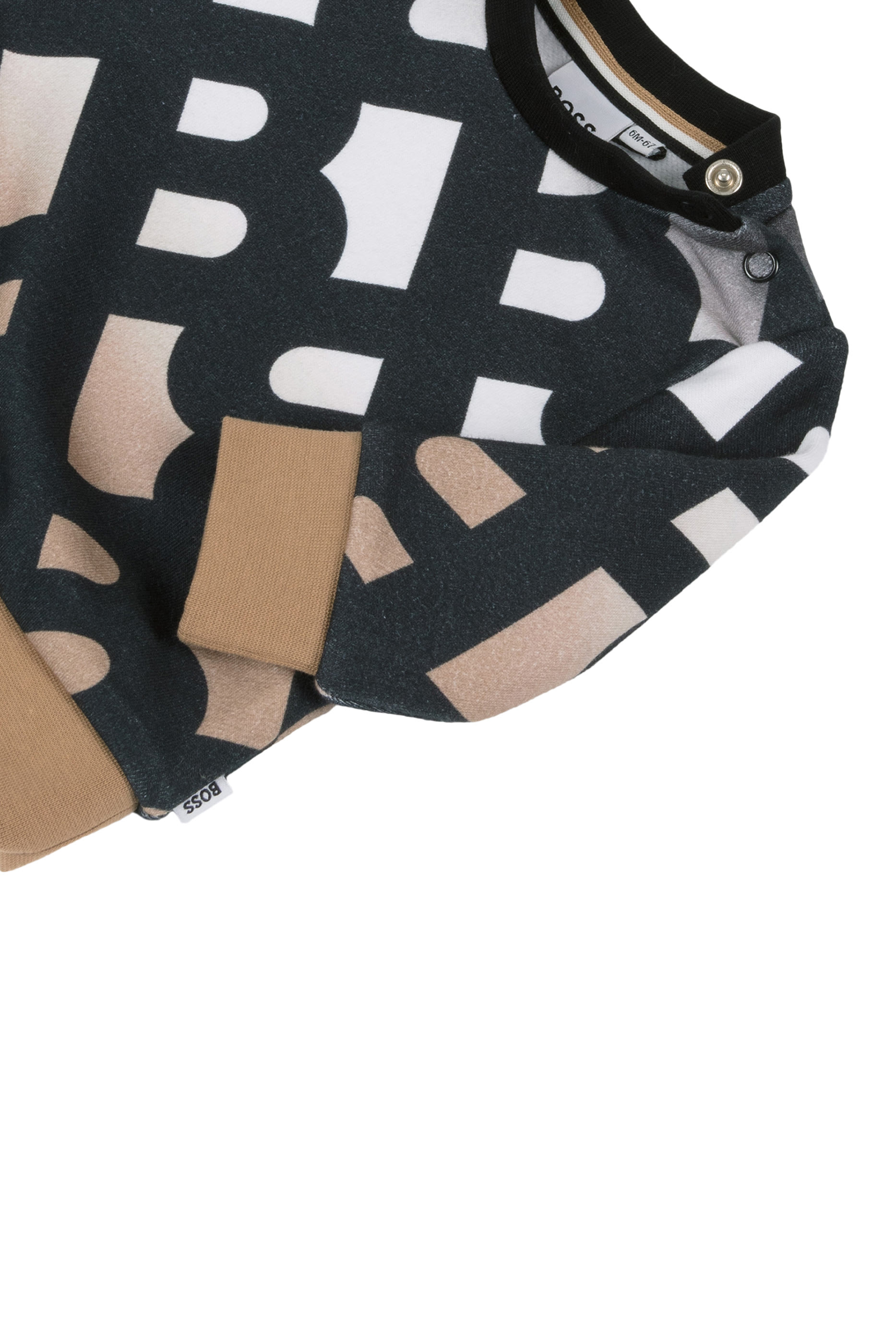 سويت شيرت بنقشة حرف شعار الماركة للأطفال