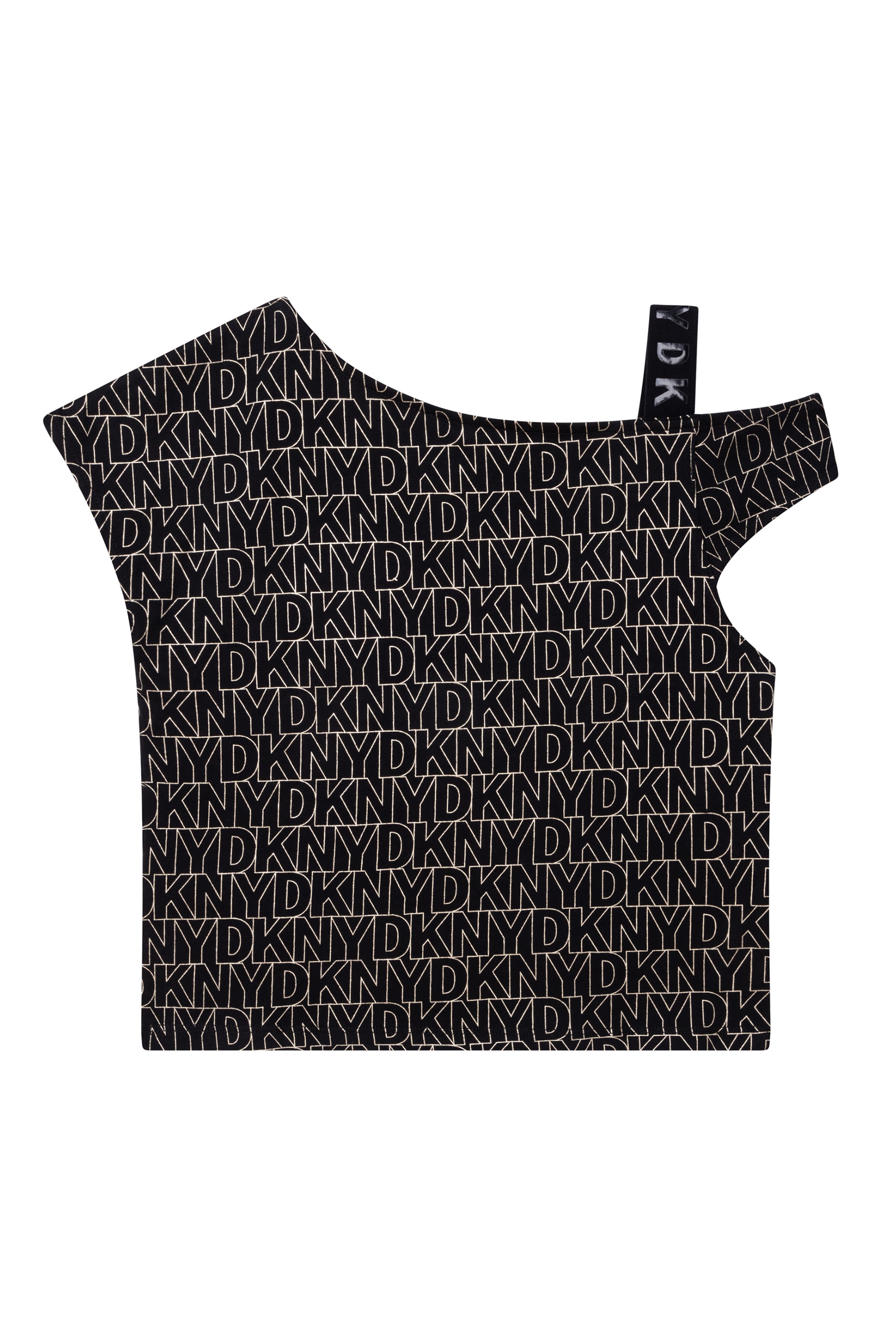 بلوزة  غير متماثلة بطبعة شعار الماركة