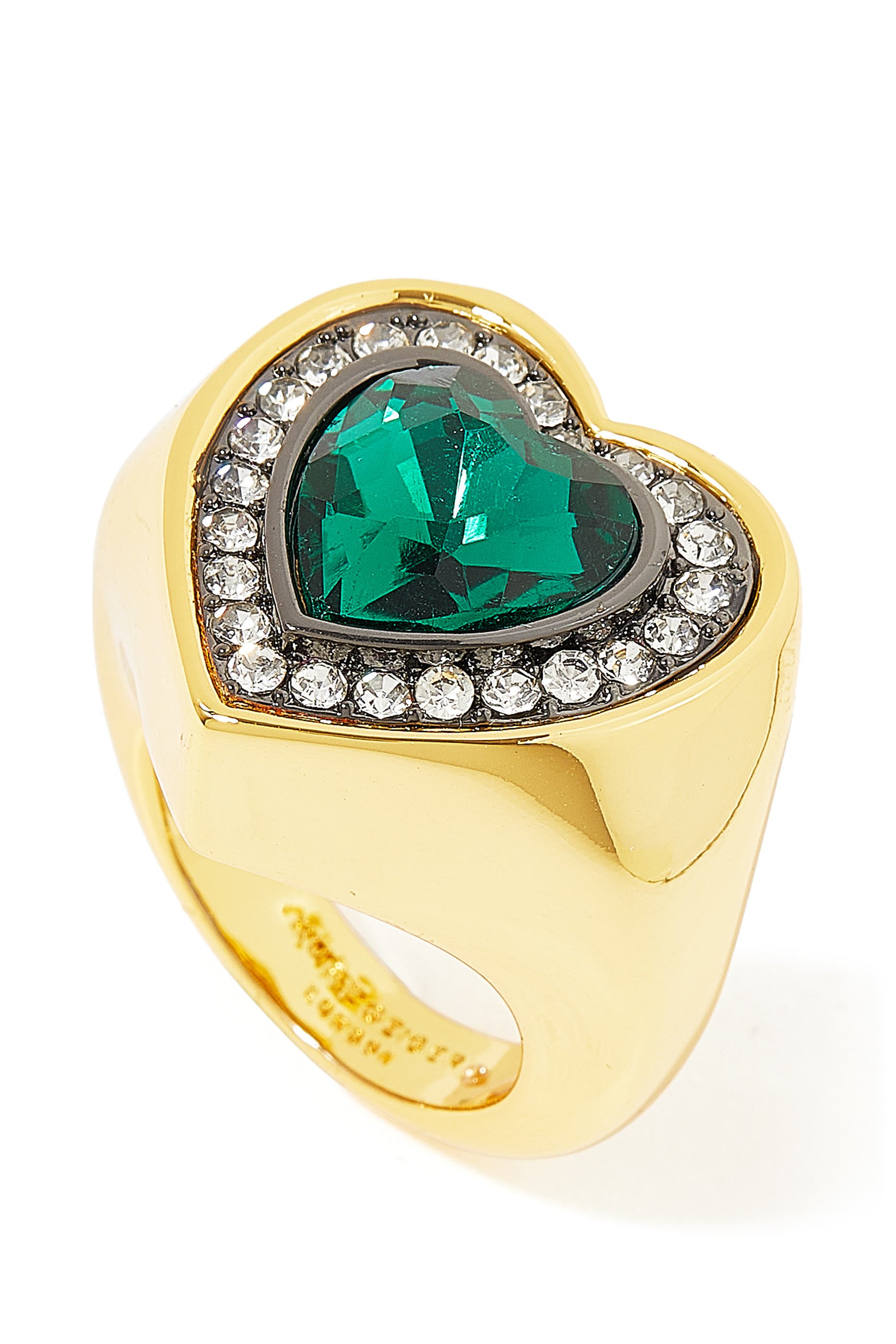 خاتم مرصع بكريستال بتصميم قلب