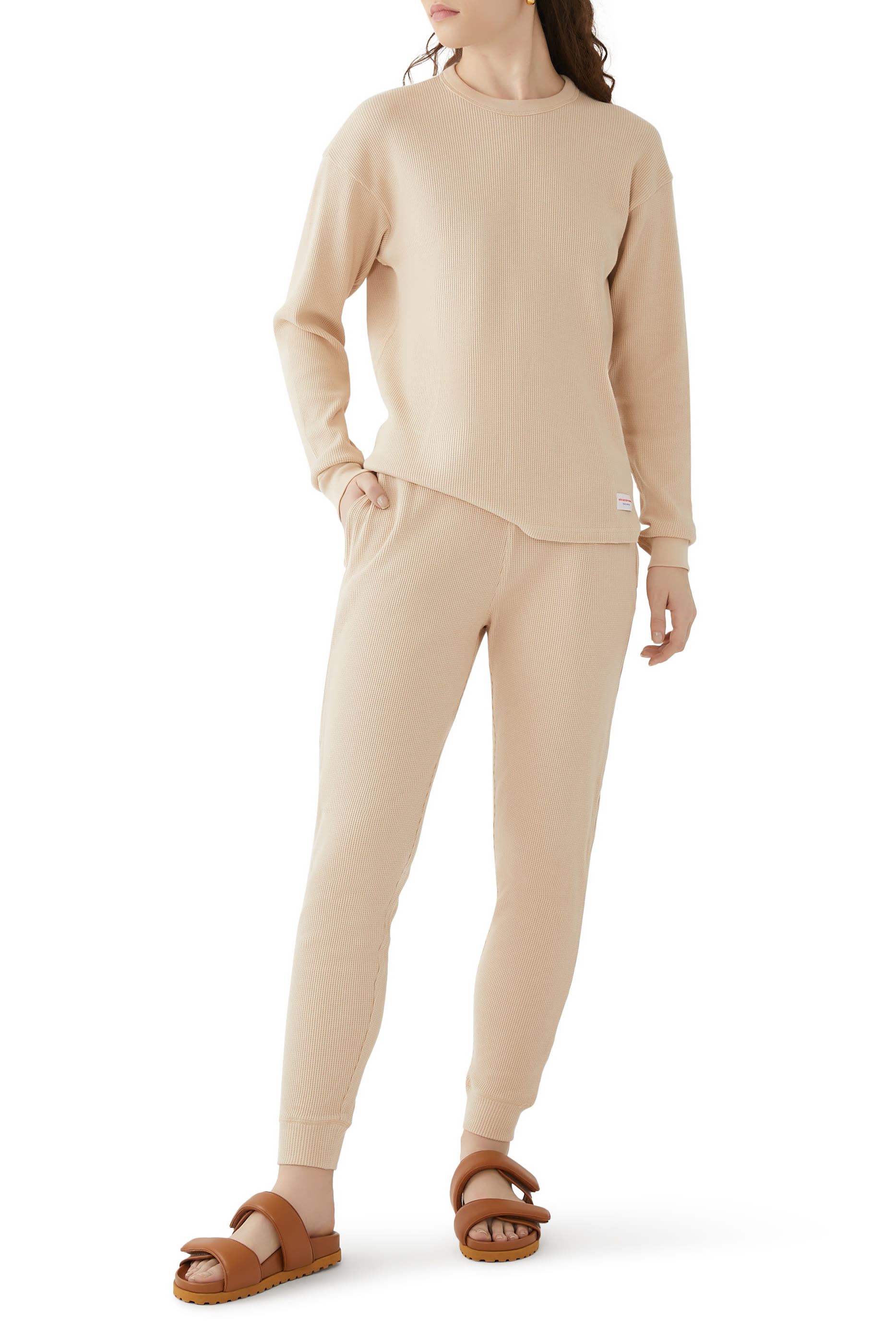 سويت شيرت بياقة ضيقة نسيج متشابك