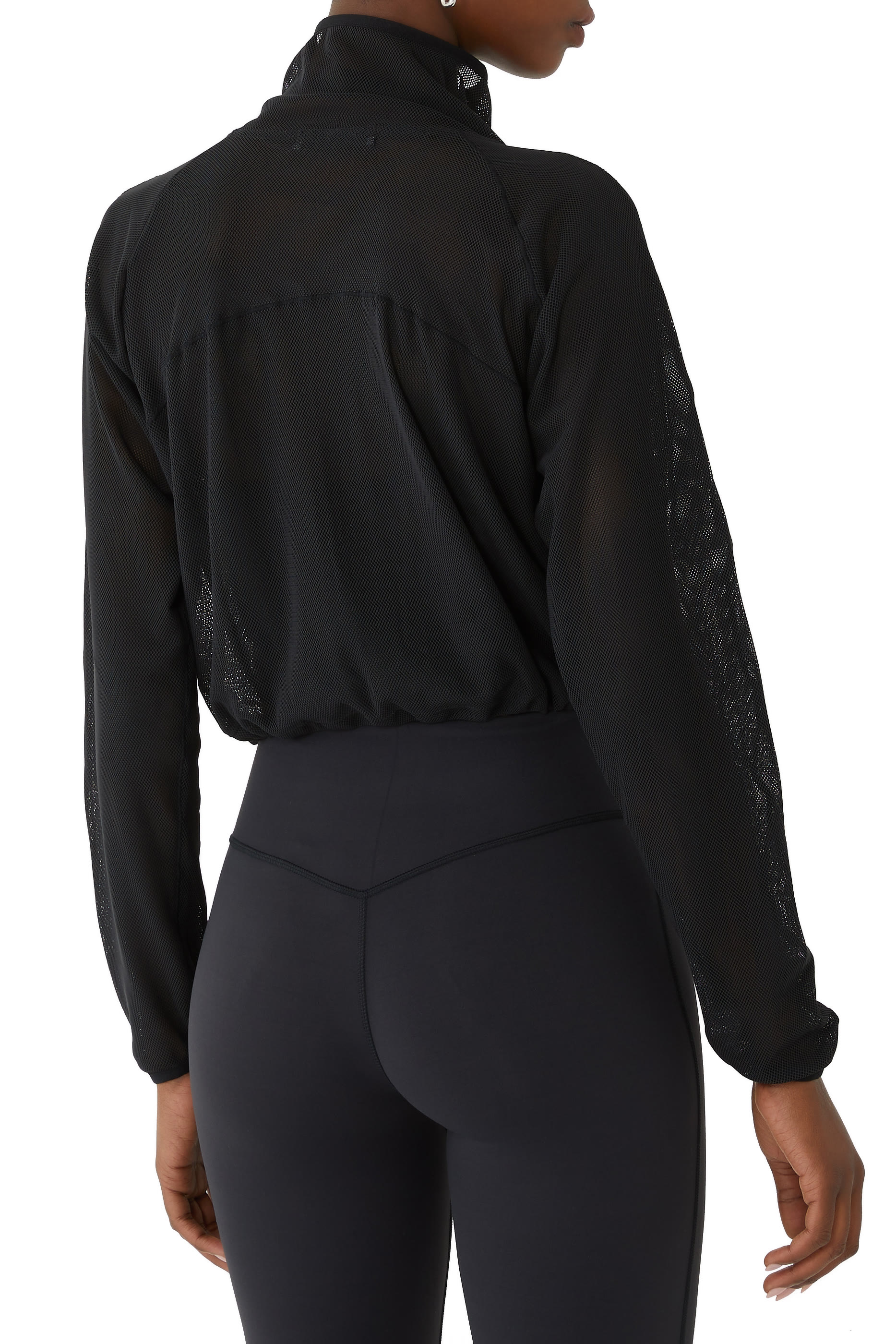 جاكيت خفيف الوزن بسحاب قماش شبكي مسامي