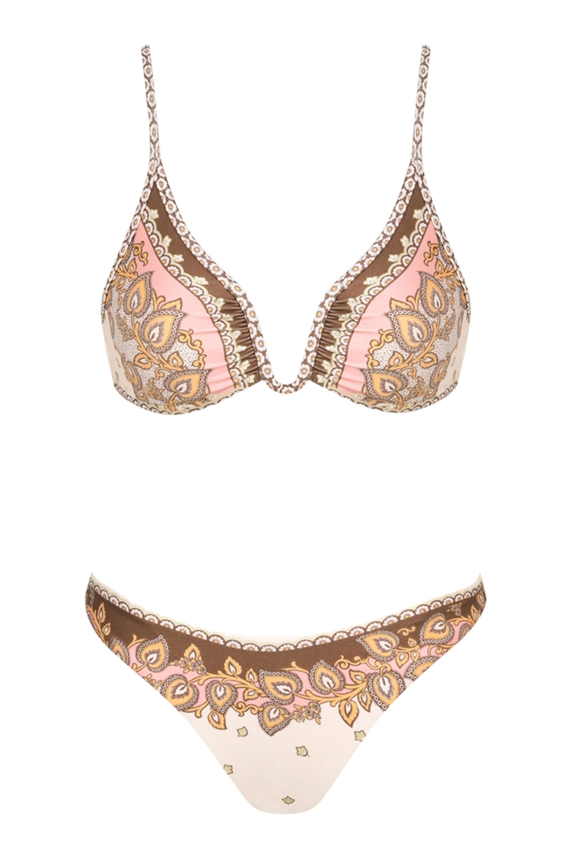 طقم بيكيني ماكسين بياقة عميقة وسلك