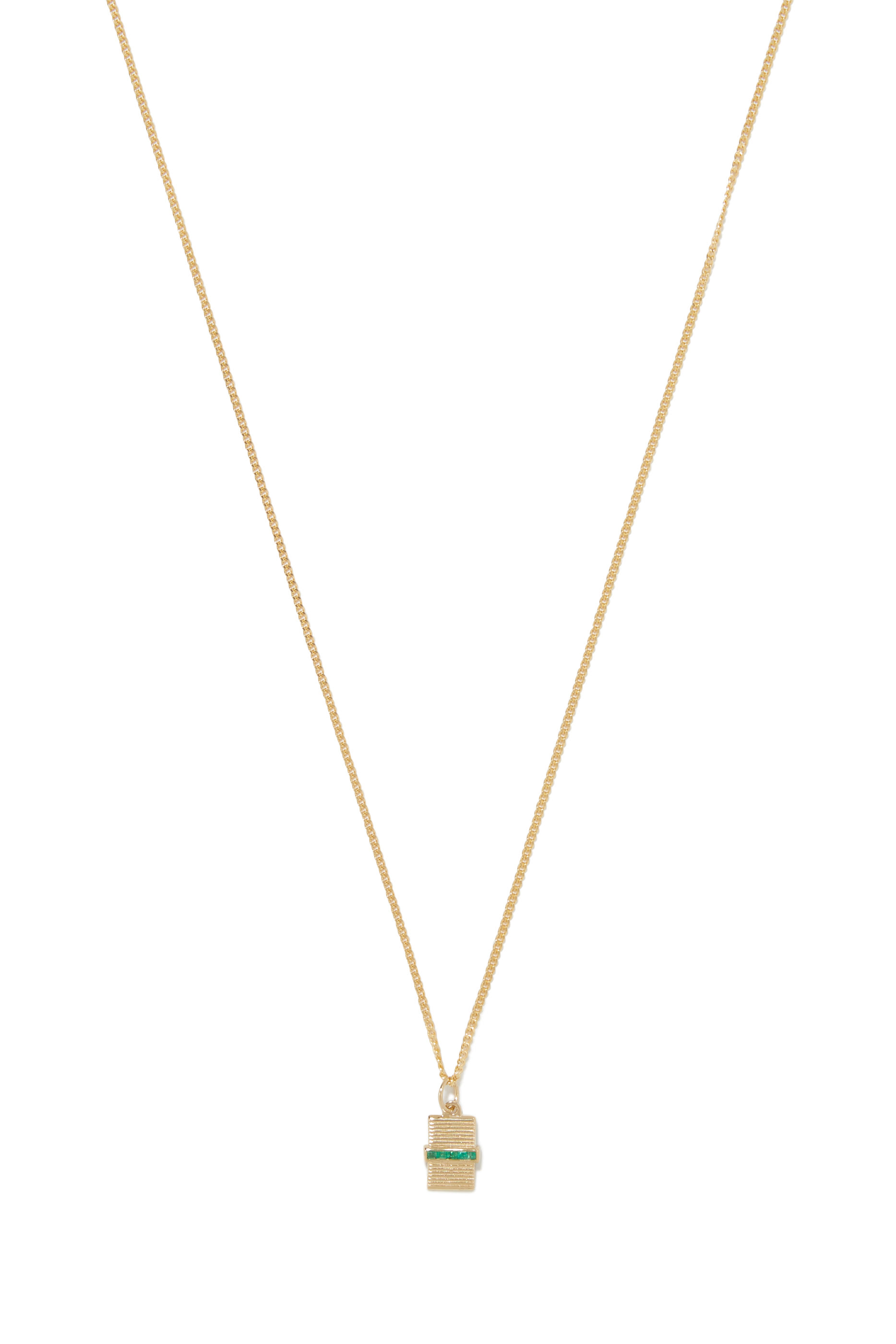 قلادة فولت بدلاية مرصعة بالزمرد ذهب أصفر عيار14
