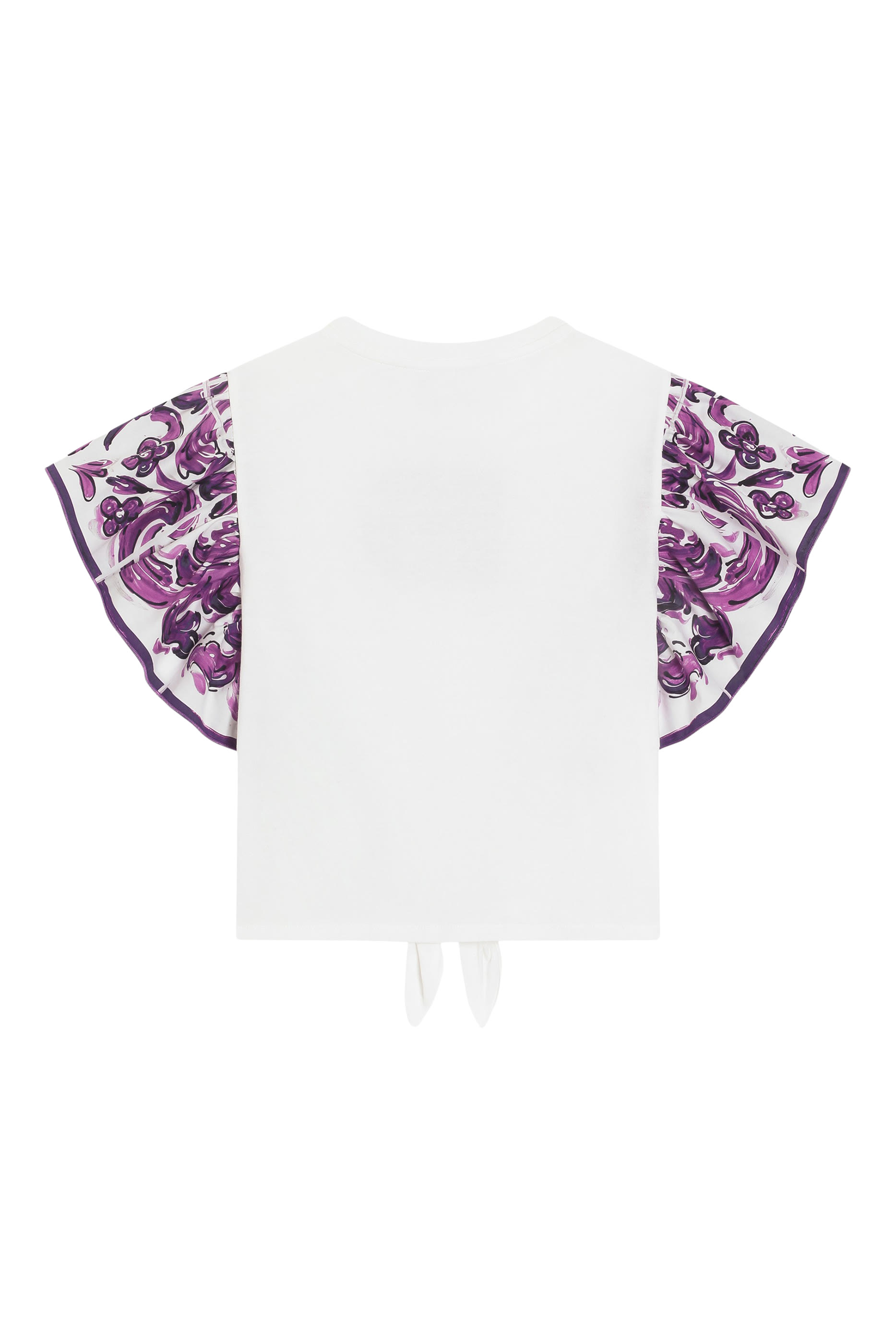 تيشيرت بأكمام قصيرة وطبعة مايوليكا بوبلين للأطفال