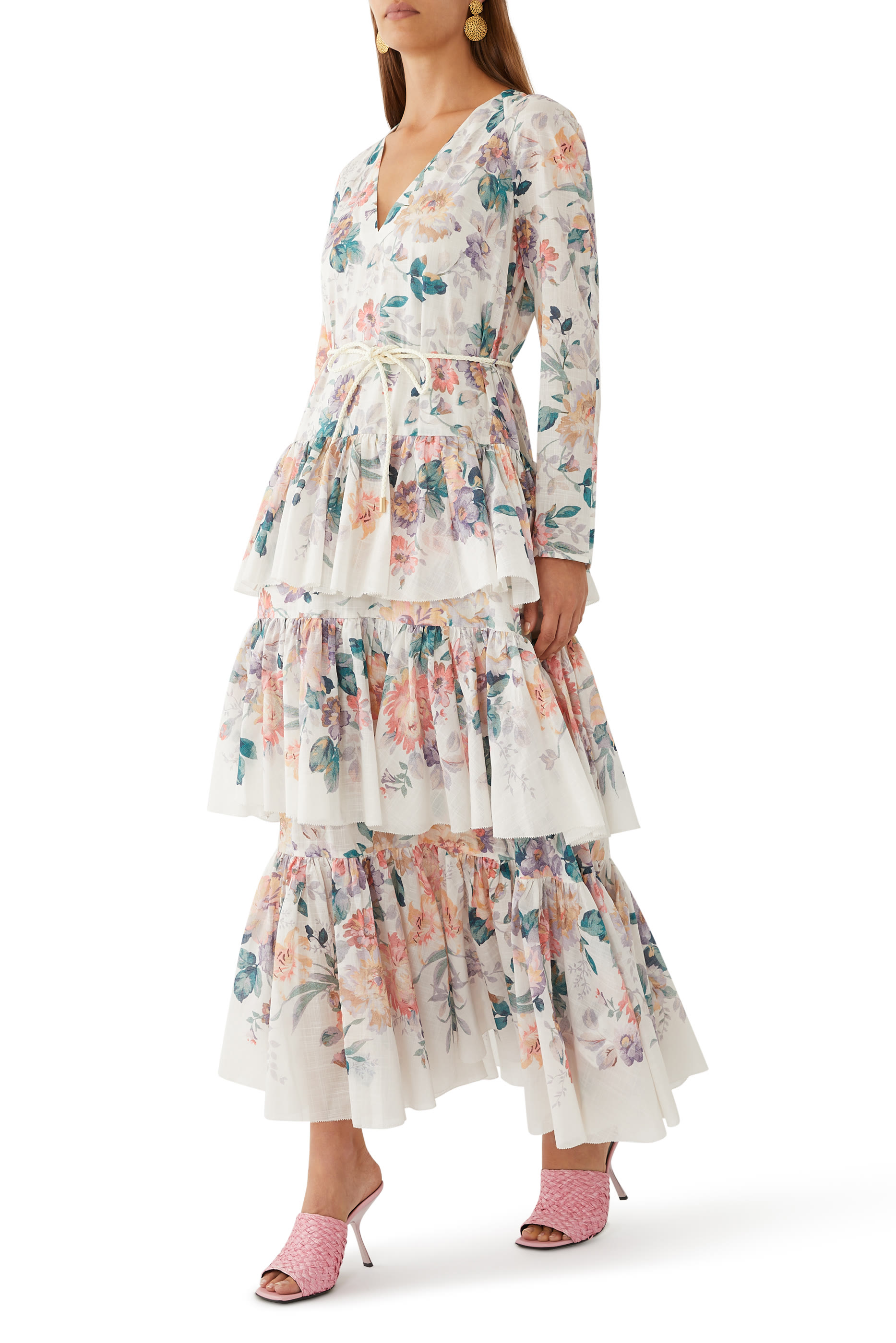 فستان طويل بتصميم متدرج أكاسيا