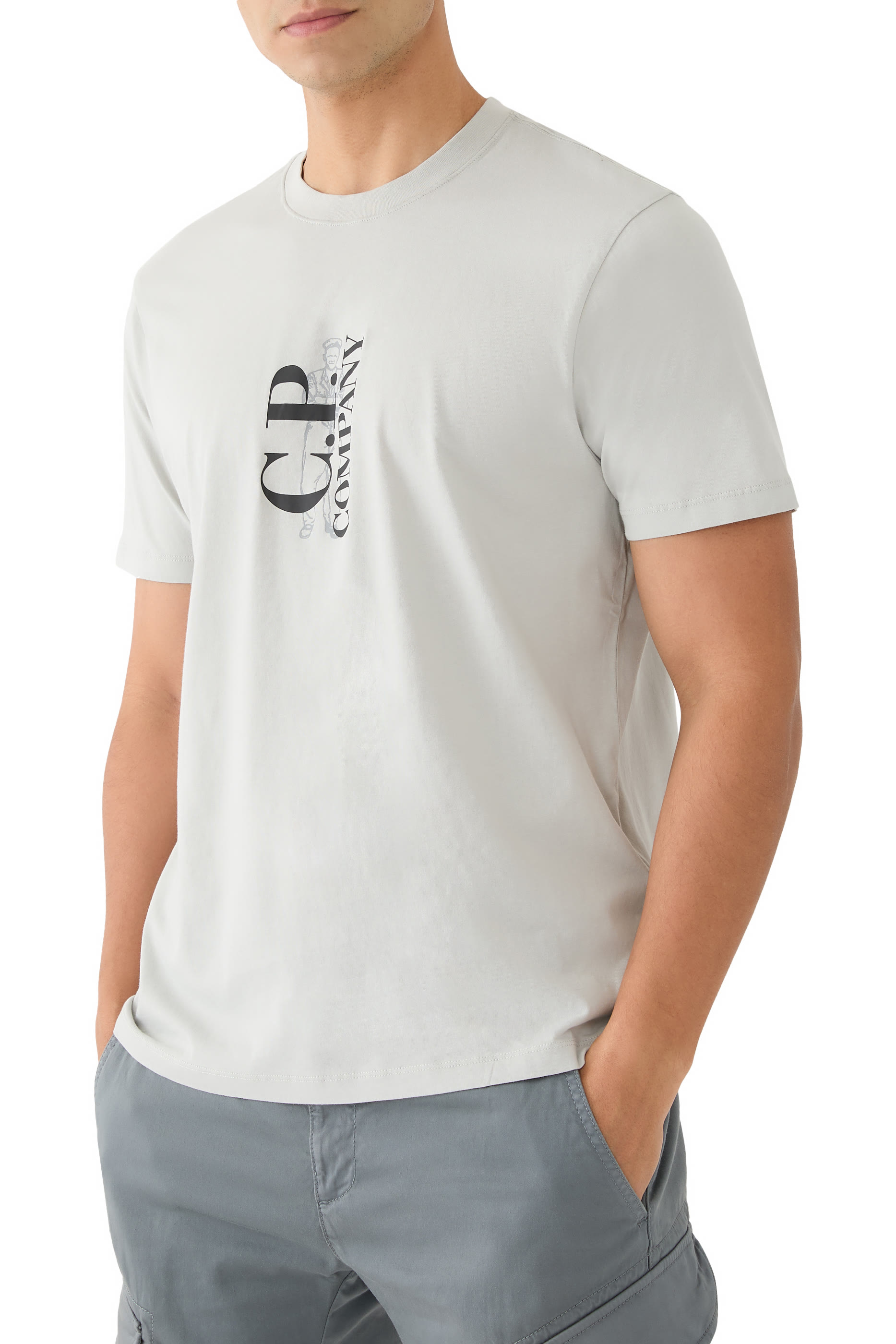 تيشيرت بشعار  الماركة عمودي 30/1 جيرسيه