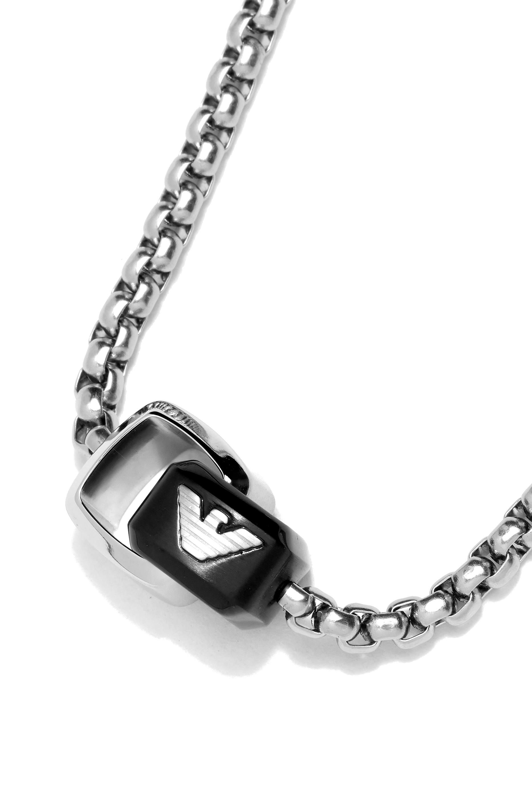 Logo Pendant Necklace, Stainless Steel