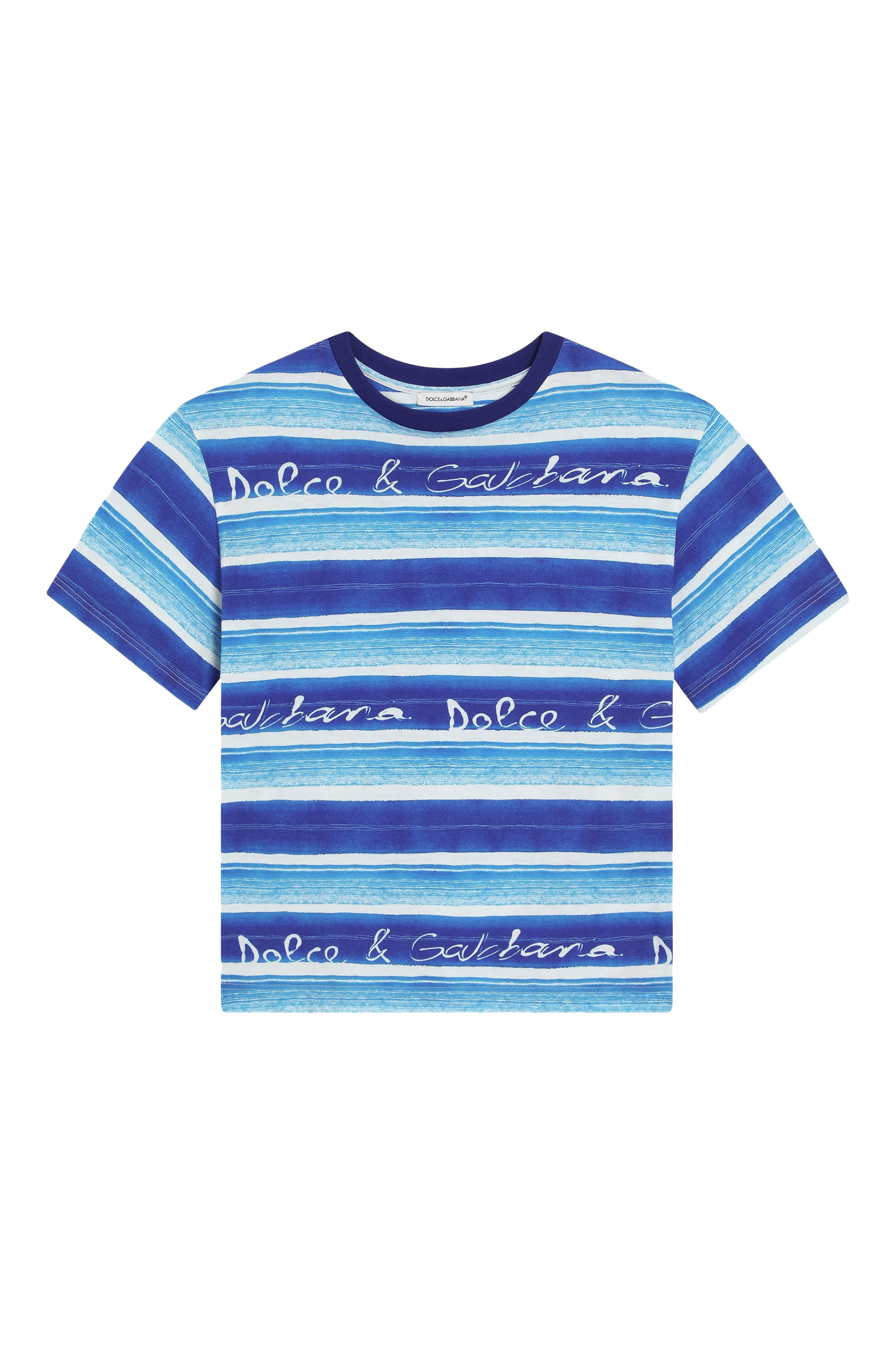 تيشيرت بياقة مستديرة بطبعة شعار الماركة 