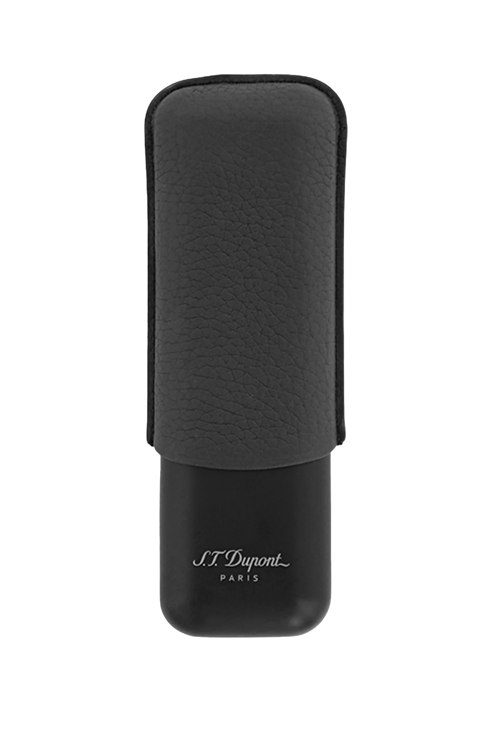 حافظة سيجار مزدوجة جلد بارز الملمس ومعدن