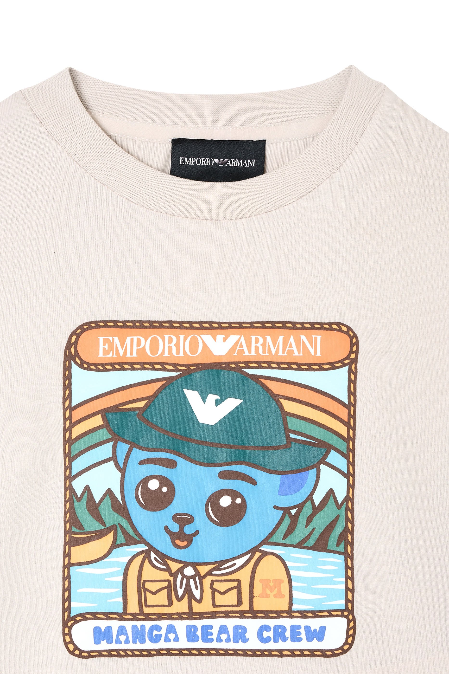 تيشيرت ايه اس في جيرسيه بياقة ضيقة ونقشة دب مانغا للأطفال