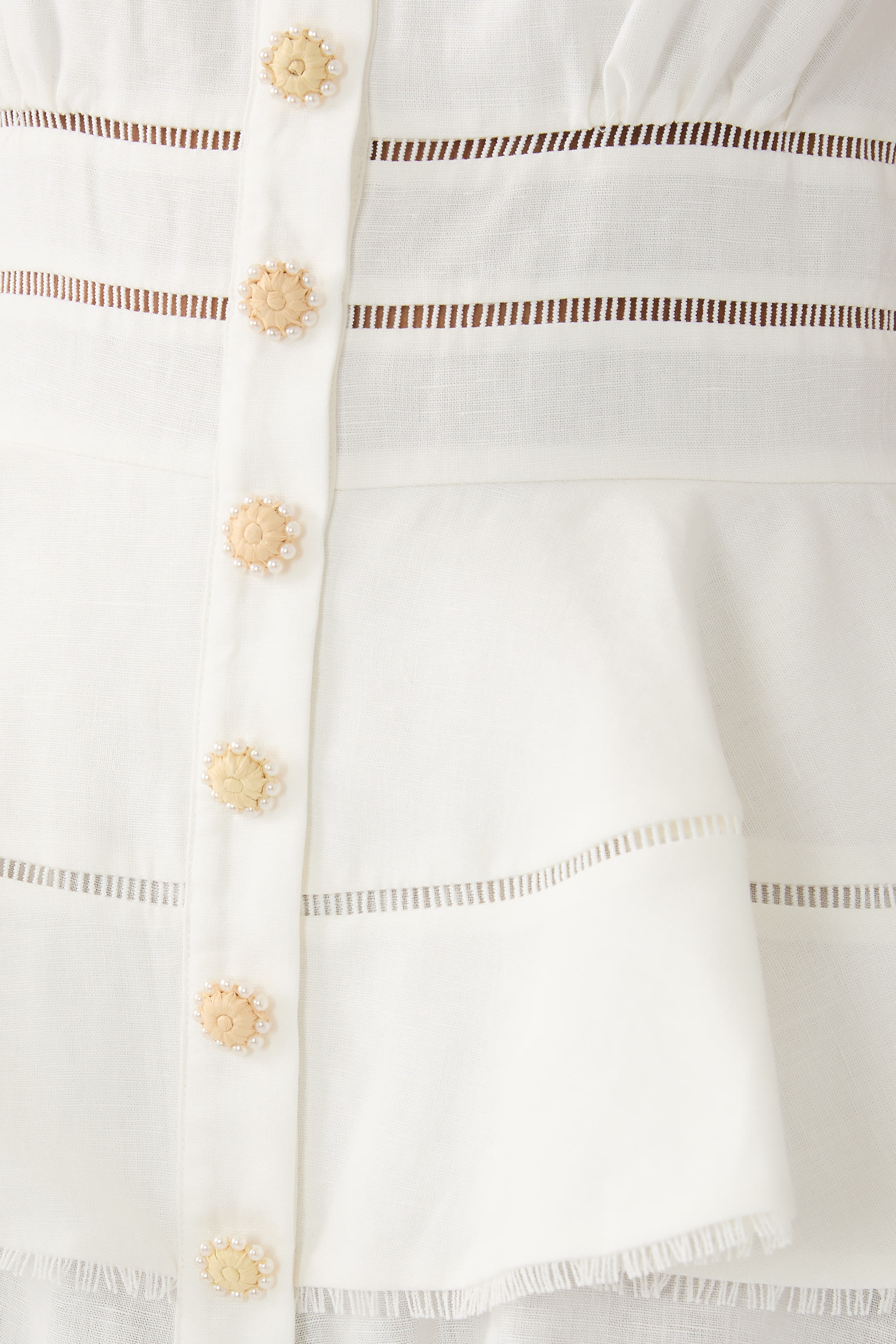 فستان متوسط الطول بتصميم جرس كتان