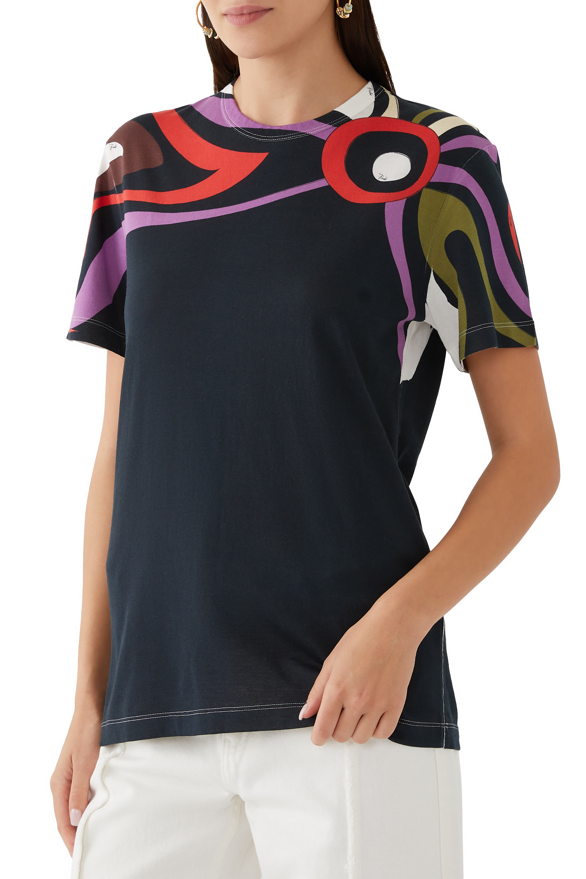 تيشيرت قطن بأكمام قصيرة