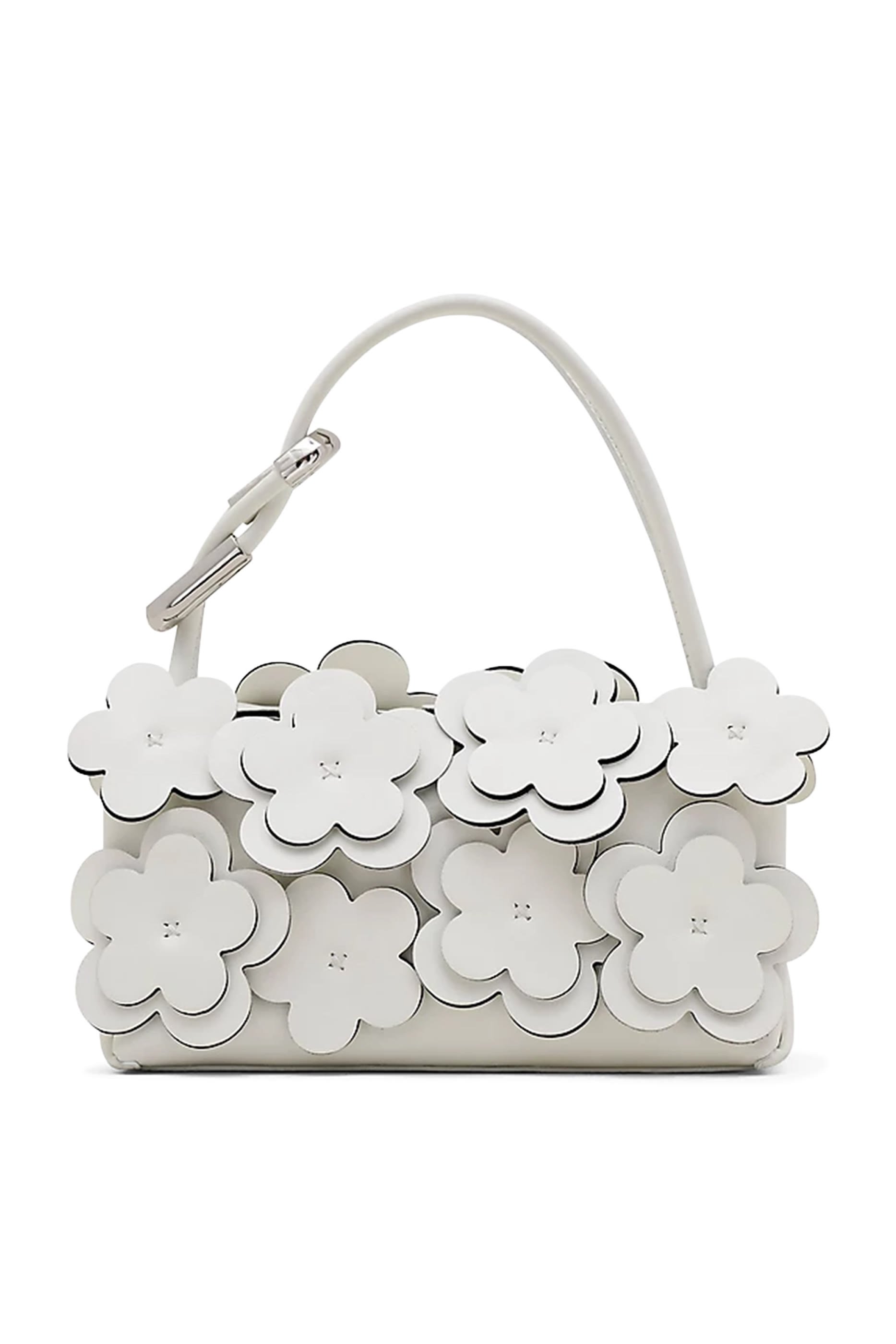 حقيبة صغيرة بزهور بارزة وحلية مزدوجة