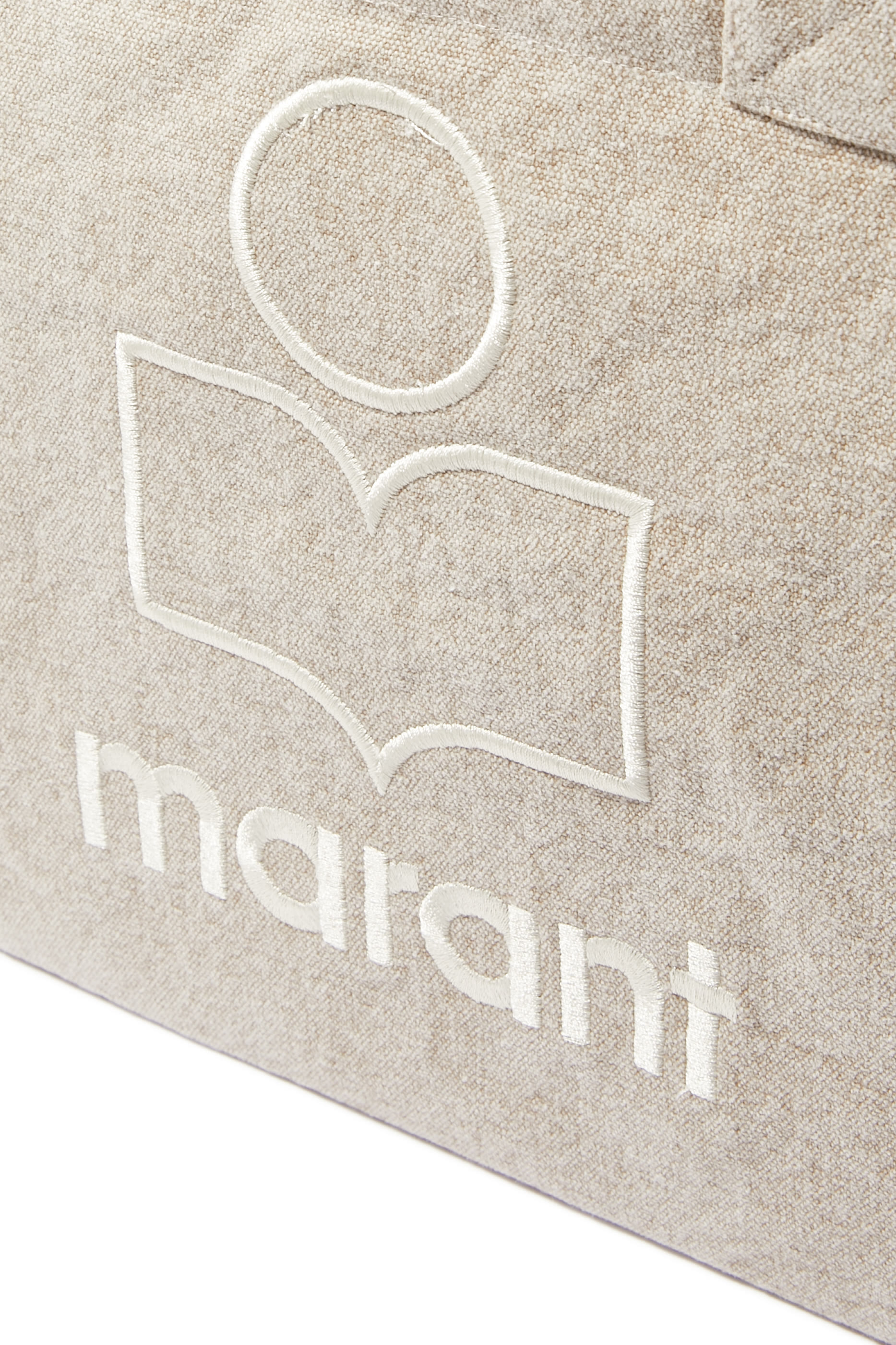 حقيبة يد ينكي بسحاب وشعار الماركة قطن بلون باهت