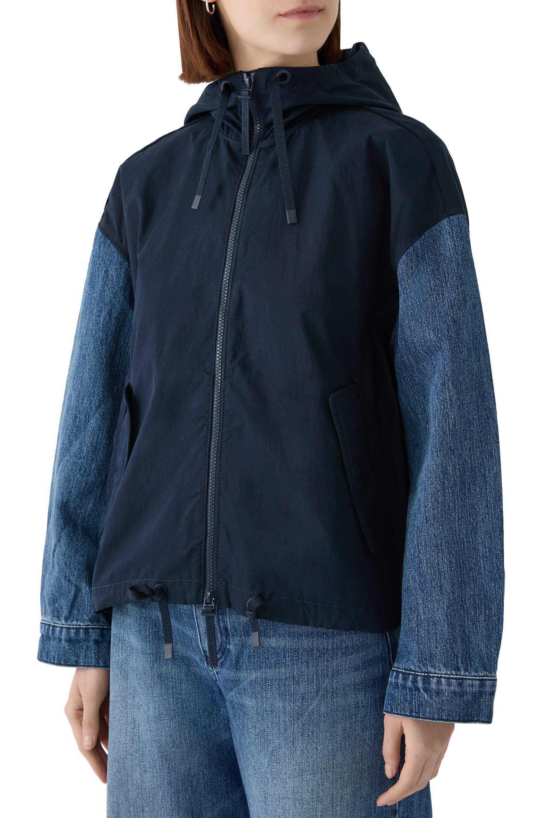 جاكيت دنيم بسحاب كامل