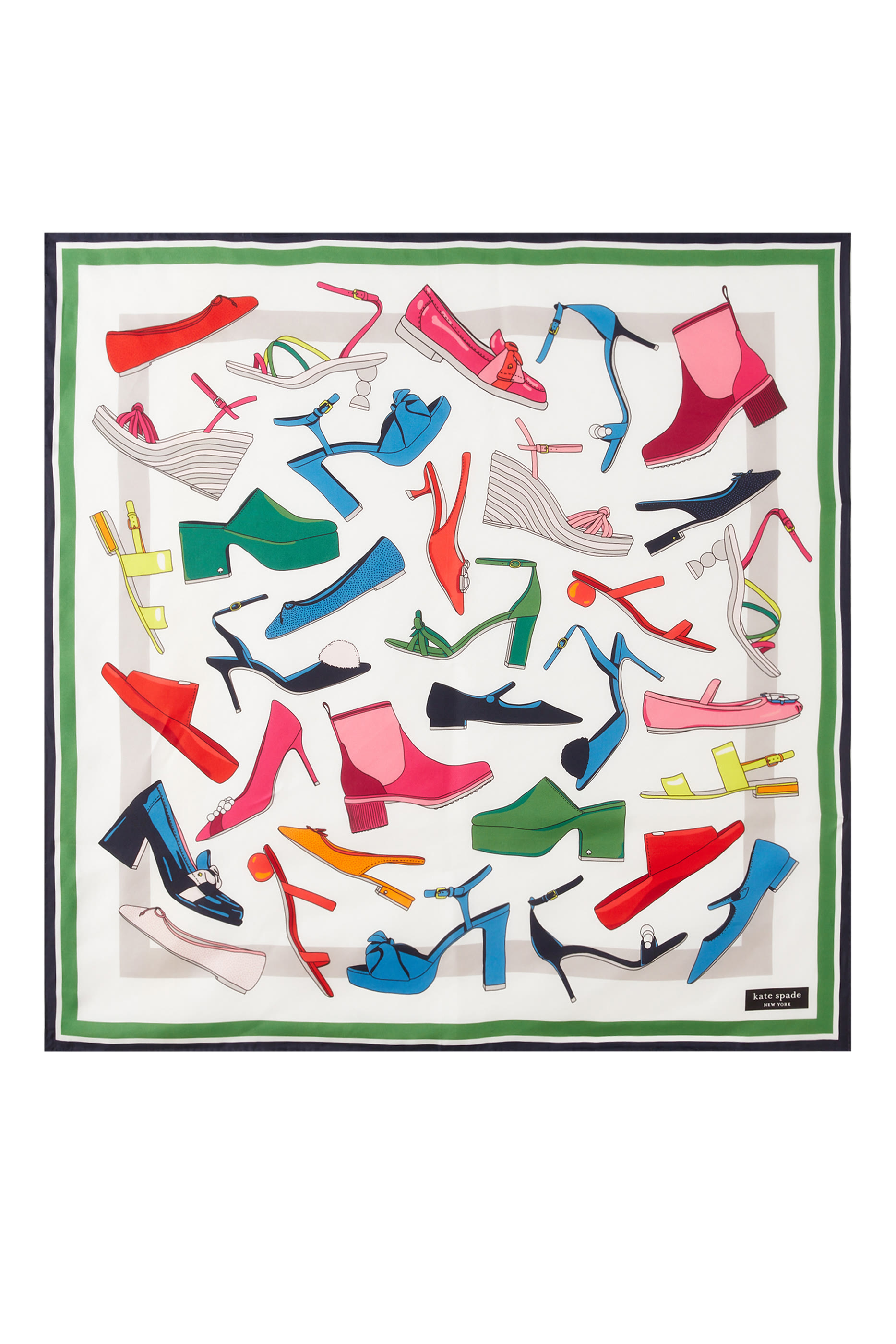 وشاح مربع بنقشات أحذية حرير