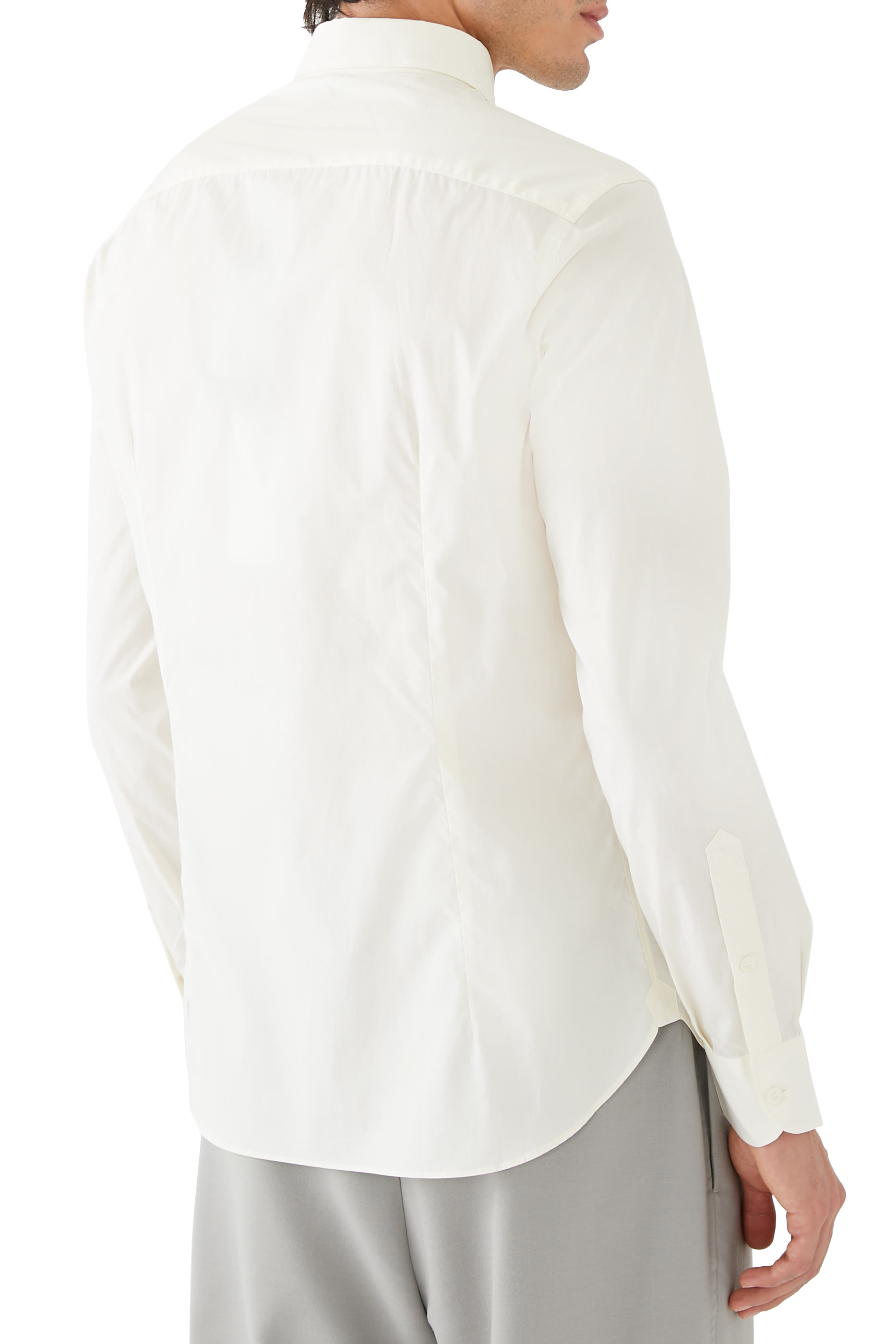 قميص قطن بوبلين بشعار الماركة