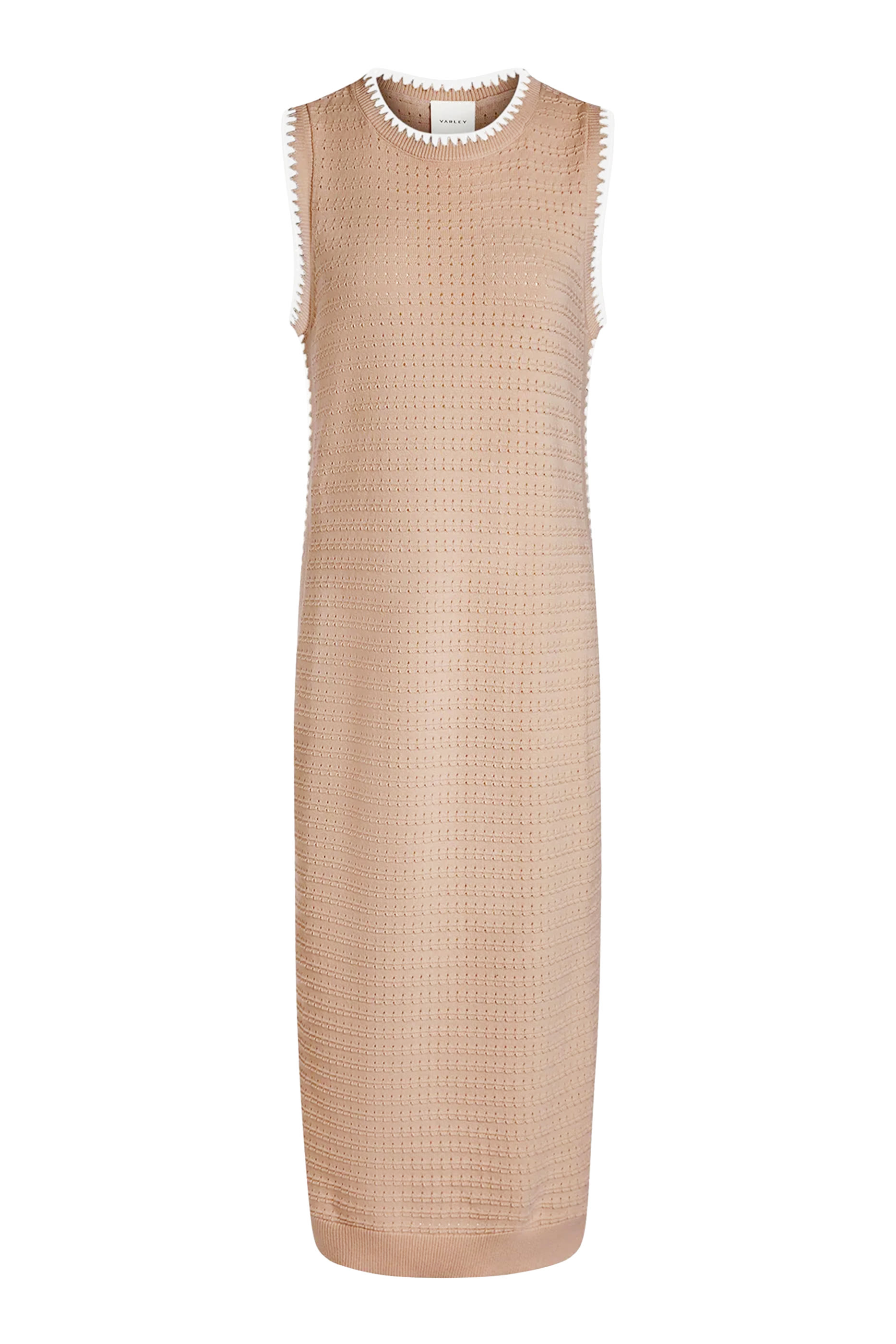 فستان دوايت متوسط الطول بلا أكمام منسوج