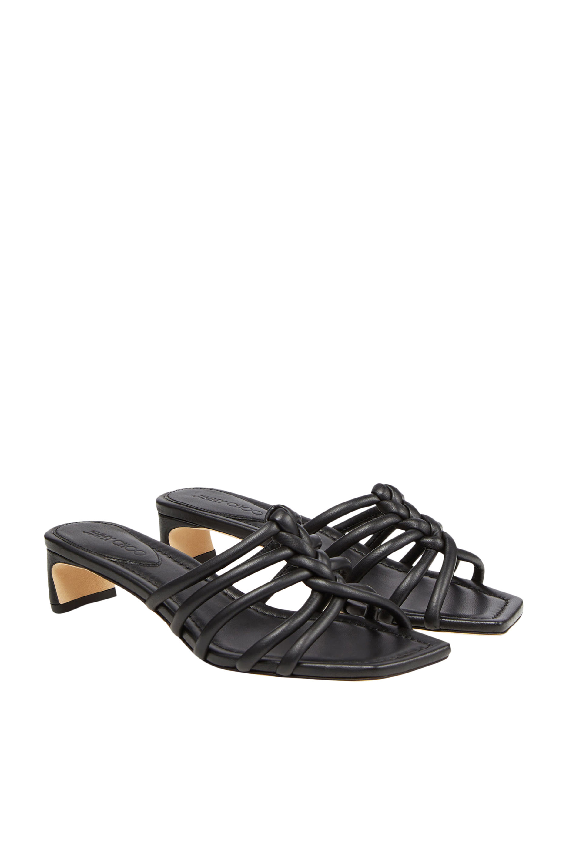 حذاء كرمل 35 مفتوح من الخلف بسيور مجدولة جلد