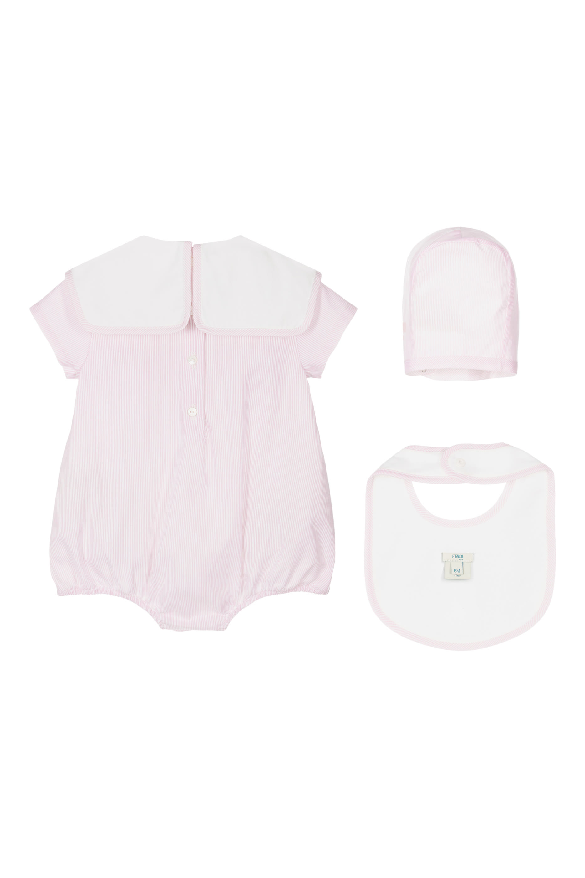 طقم هدية أفرول مخطط، مريلة، وقبعة بيني للأطفال