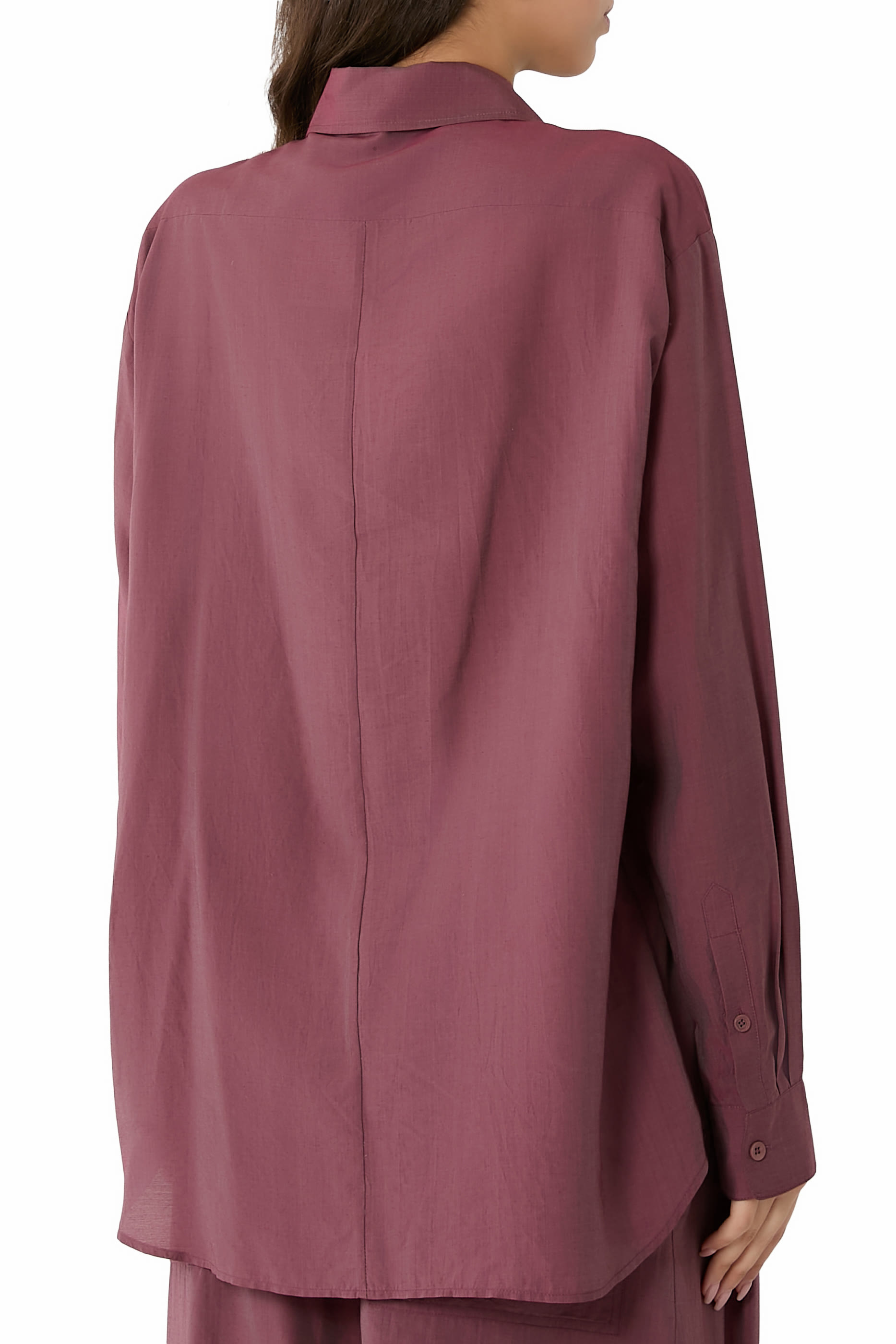 Silk Voile Easy Tuxedo Shirt