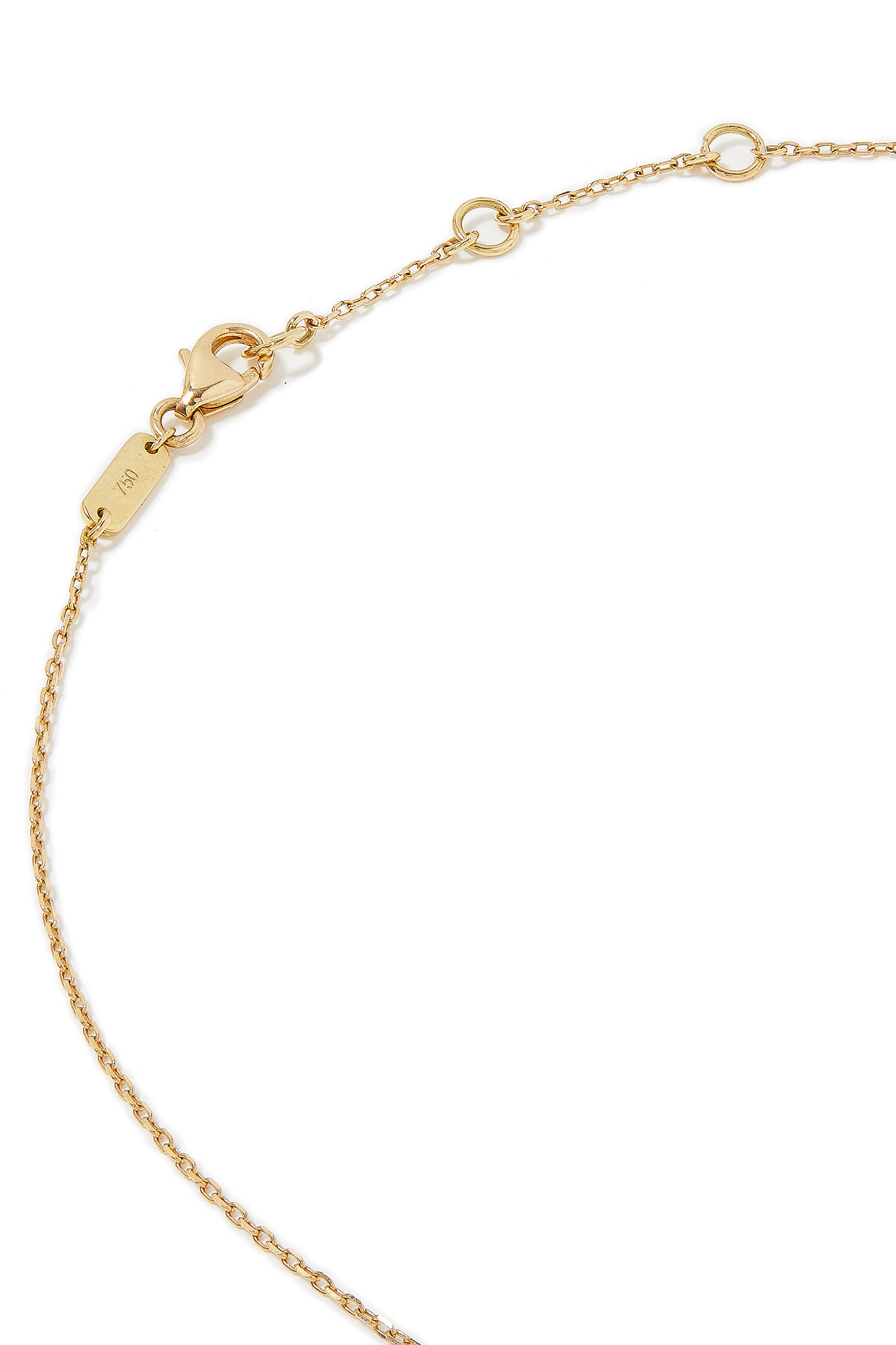 قلادة بدلاية بتصميم حرف 'ف' للأطفال، مينا وذهب عيار 18 قيراط