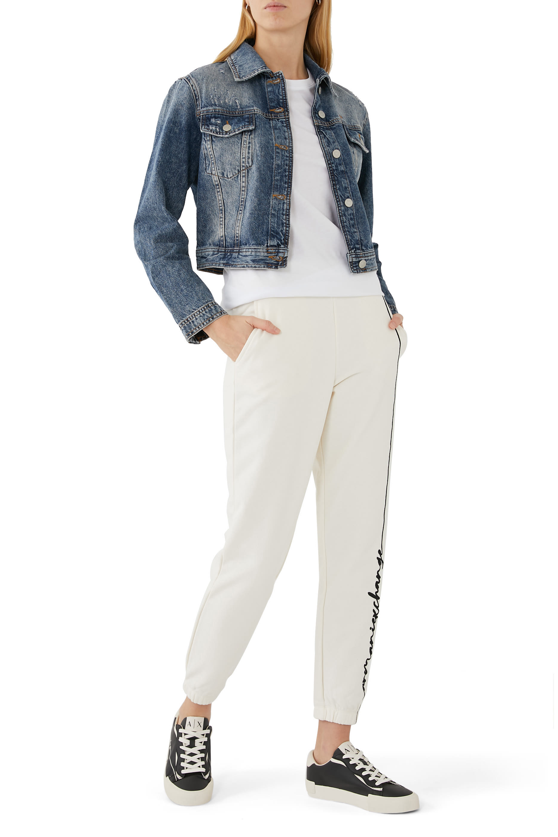 تيشيرت كلاسيكي قطن جيرسي بيما بشعار الماركة AX