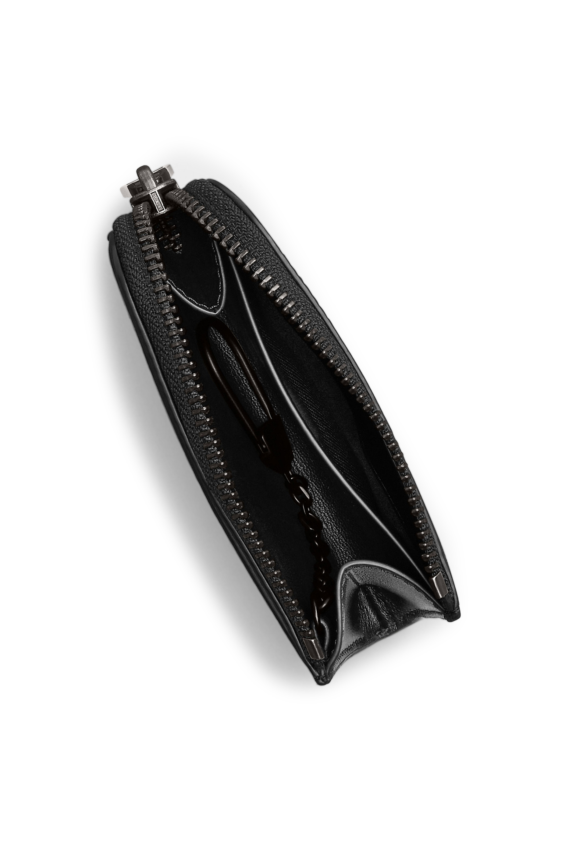 حافظة مفاتيح بفتحة حرف L وسحاب قماش قنب بشعار الماركة