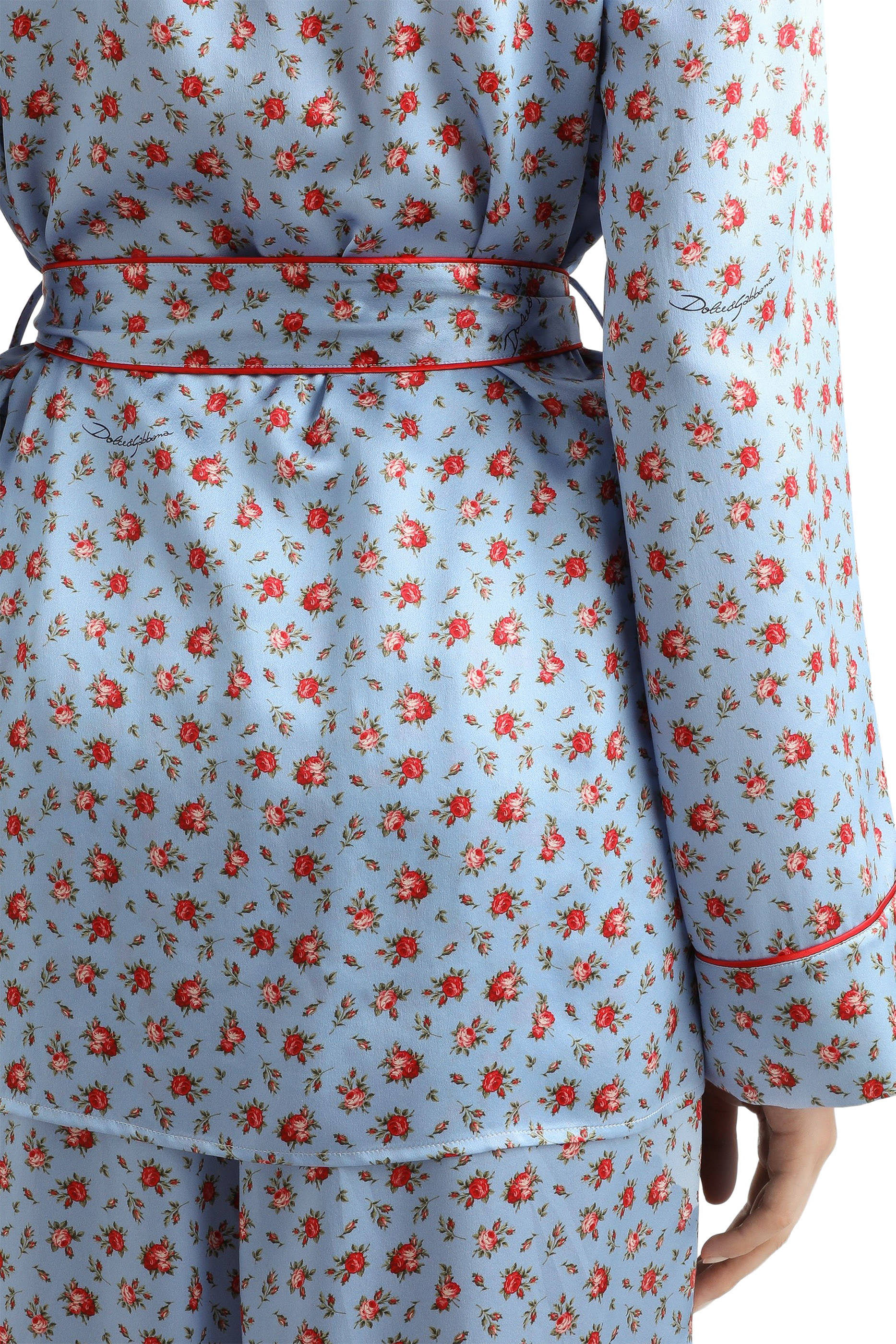 قميص فانيتي بطبعة ورود صغيرة حرير