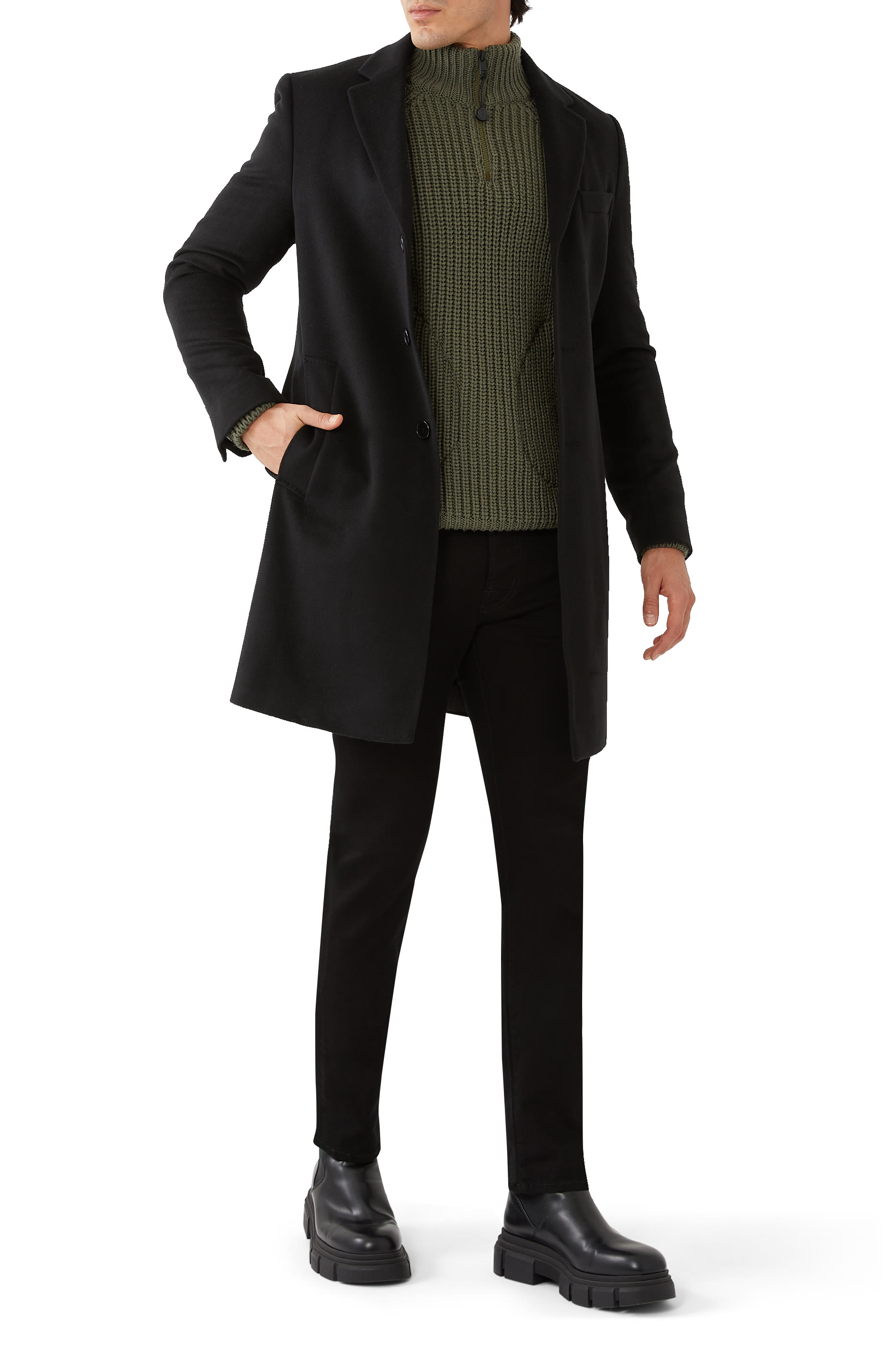 بنطال جينز بارد بقصة ساق مستقيمة