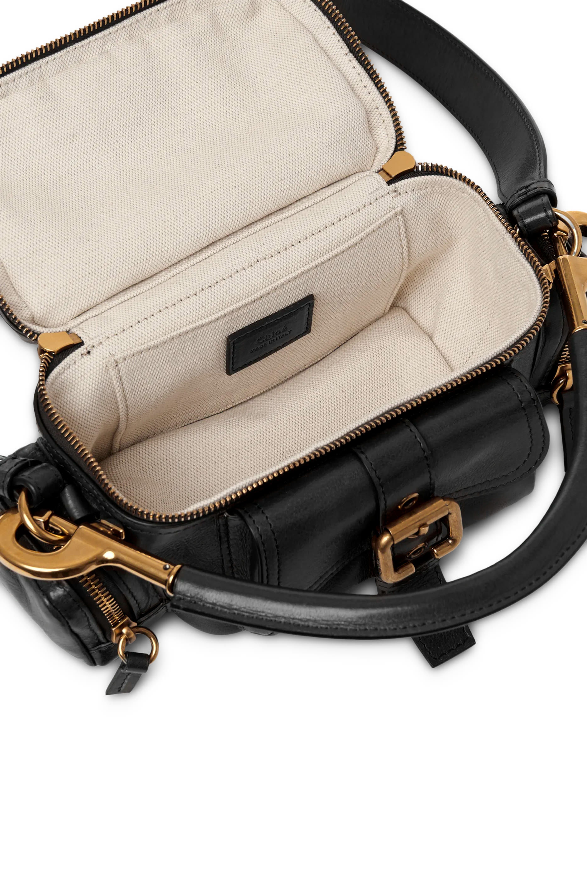 حقيبة كاميرا صغيرة جلد لامع