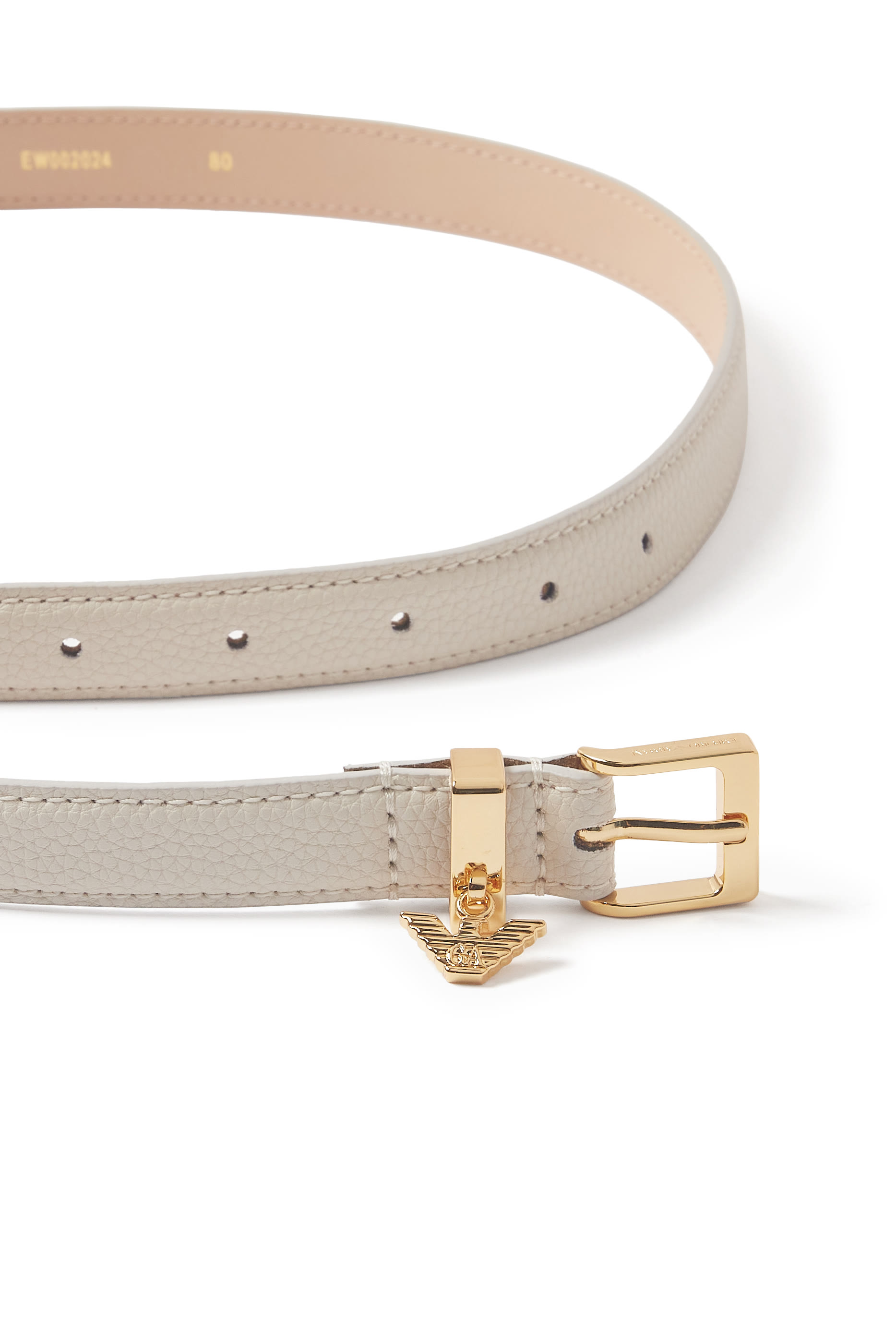 حزام بشعار الماركة جلد بنقشة جلد الغزال