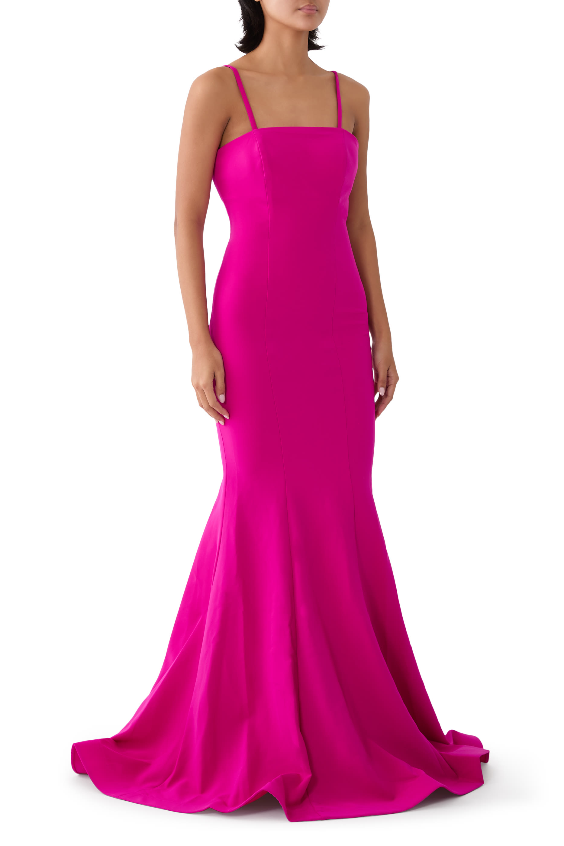 فستان سهرة بلا حمالات تول بزهور بملمس بارز